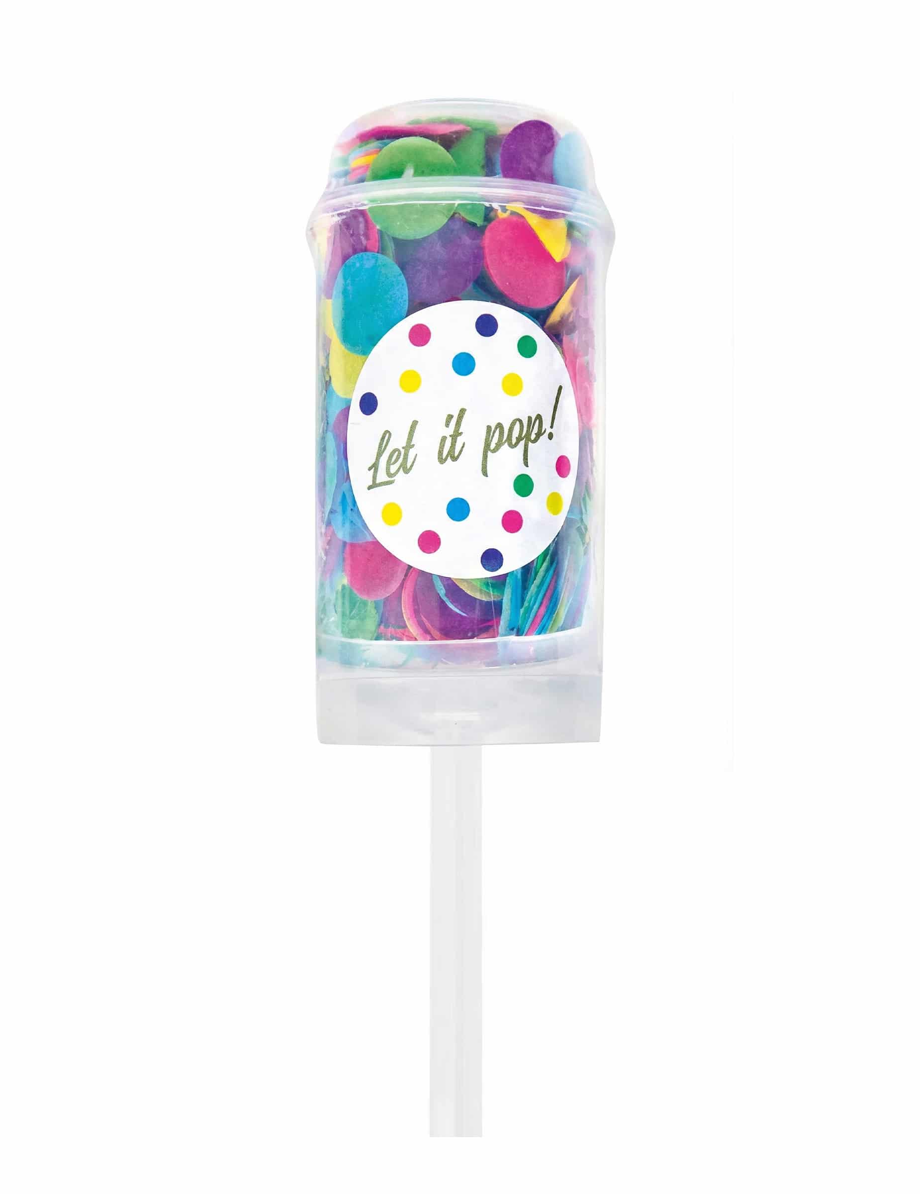 Konfetti-Kanone Bunt Push Pop 18 cm