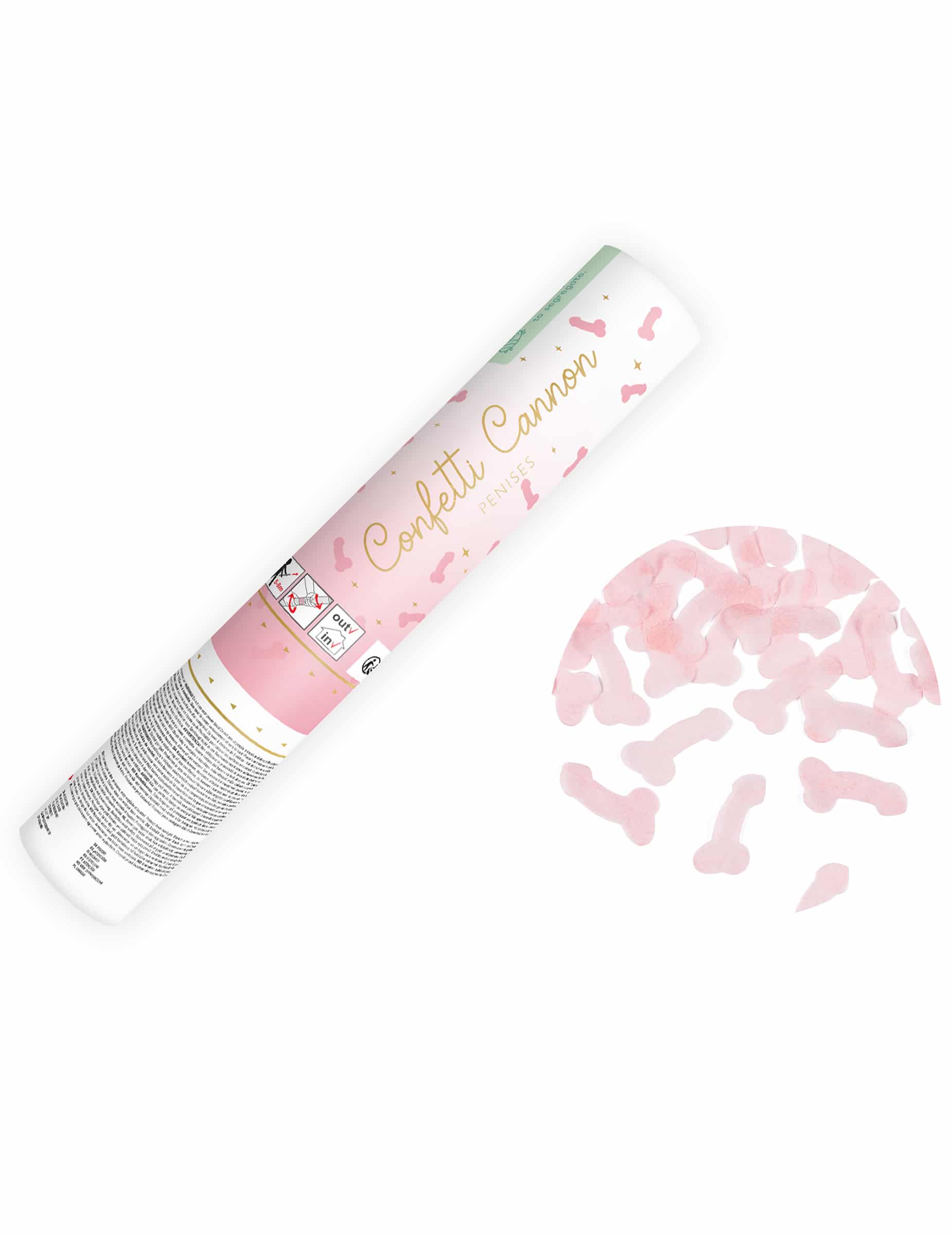 Konfetti-Kanone Penis Rosa 20 cm