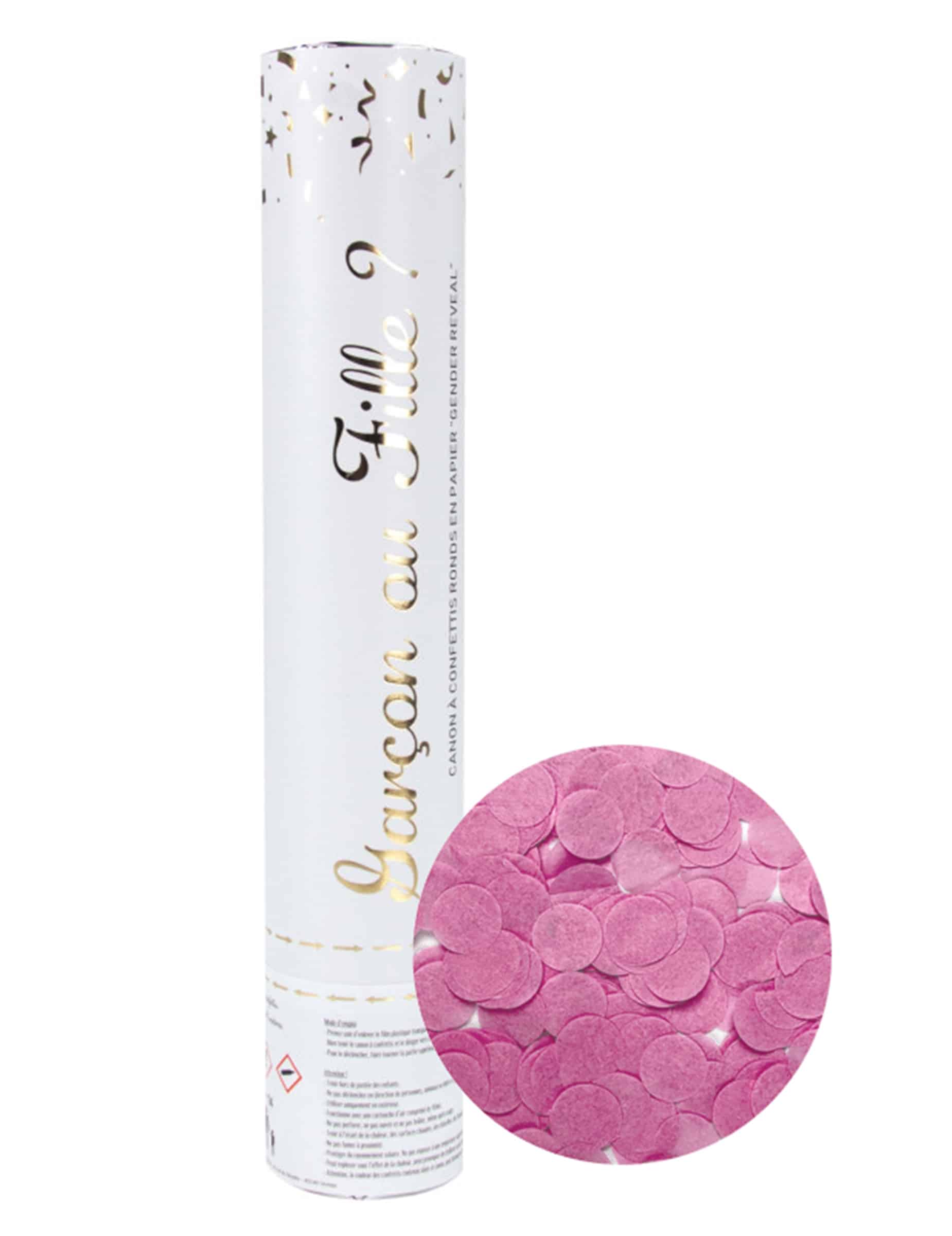 Konfetti Kanone Rosa Gender Reveal 28 cm