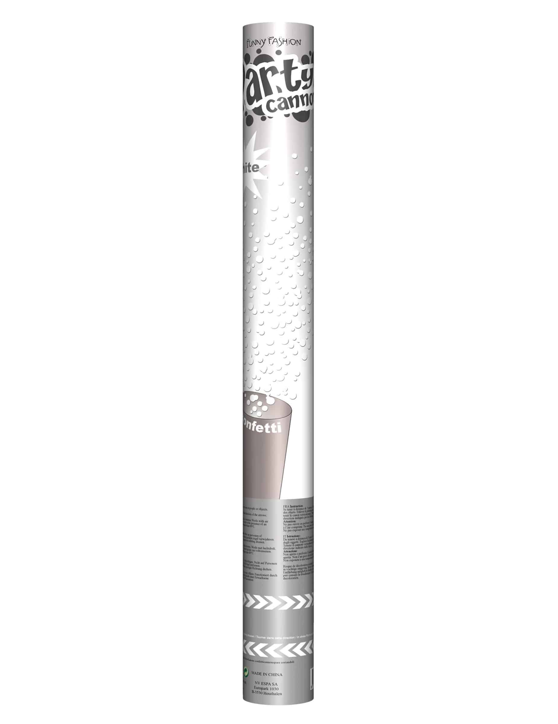Konfetti-Kanone Weiß 60 cm