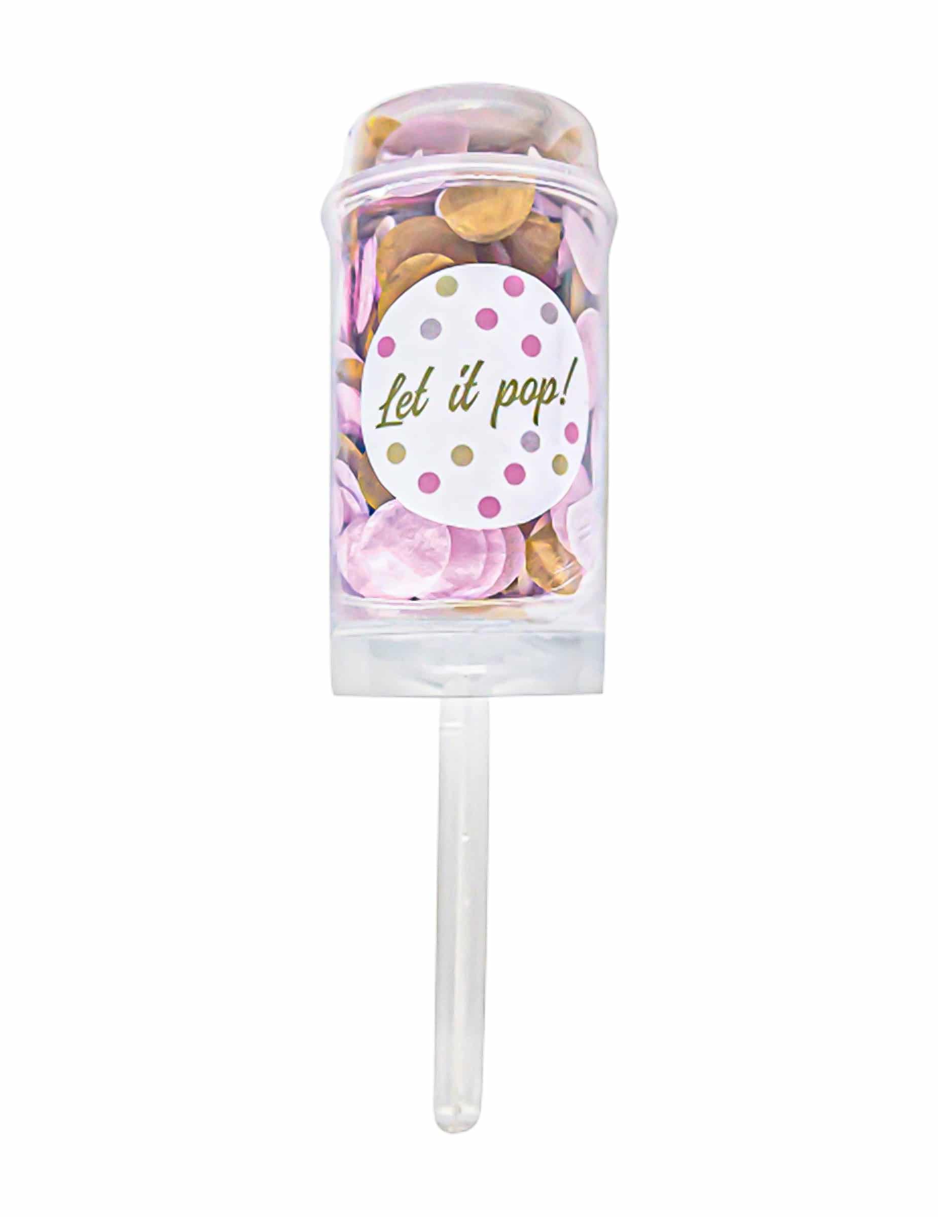 Konfettikanone Push-Pop Rosa 18 cm