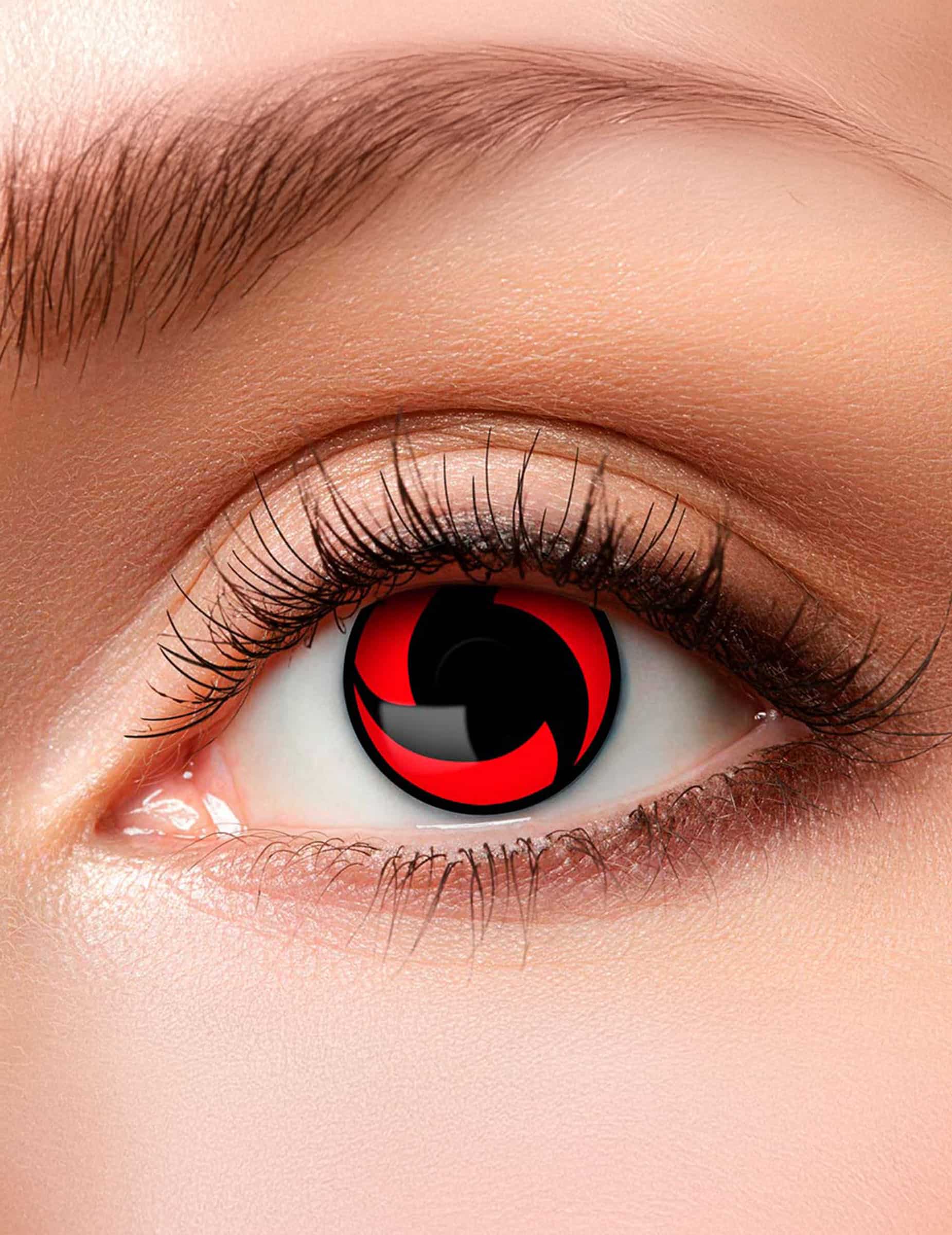 Kontaktlinsen Manga rot-schwarz