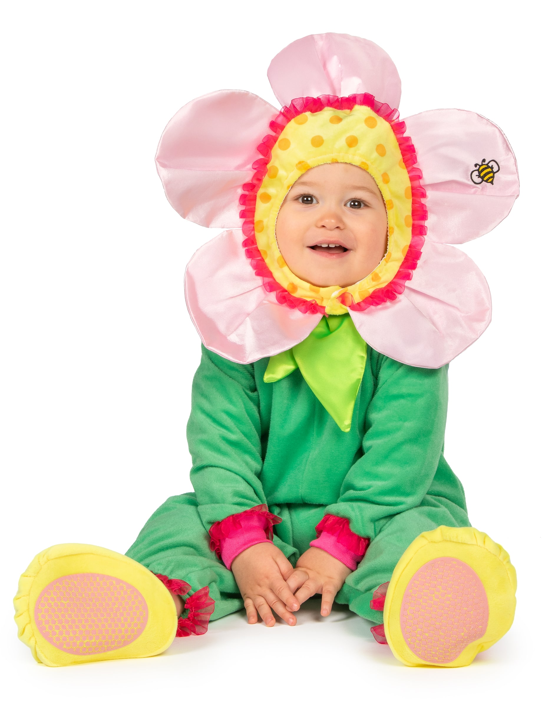 Kostüm Blumen für Babys Premium rosa-grün-gelb