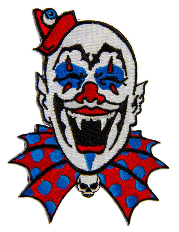 Kreepsville Gothic Aufnäher Horrorclown blau-weiss-rot