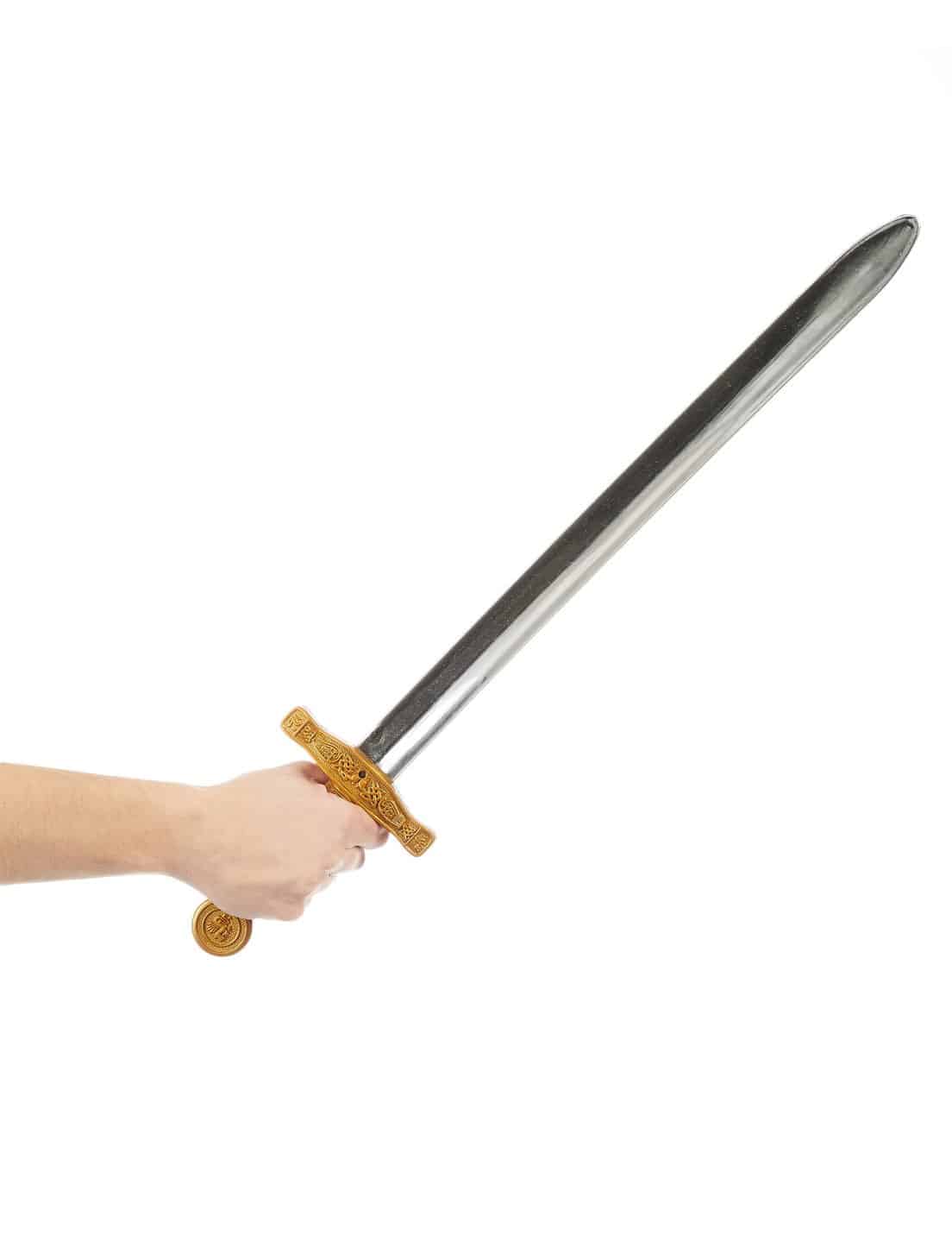 Kreuzritter-Schwert Kostüm-Schwert silber-gold