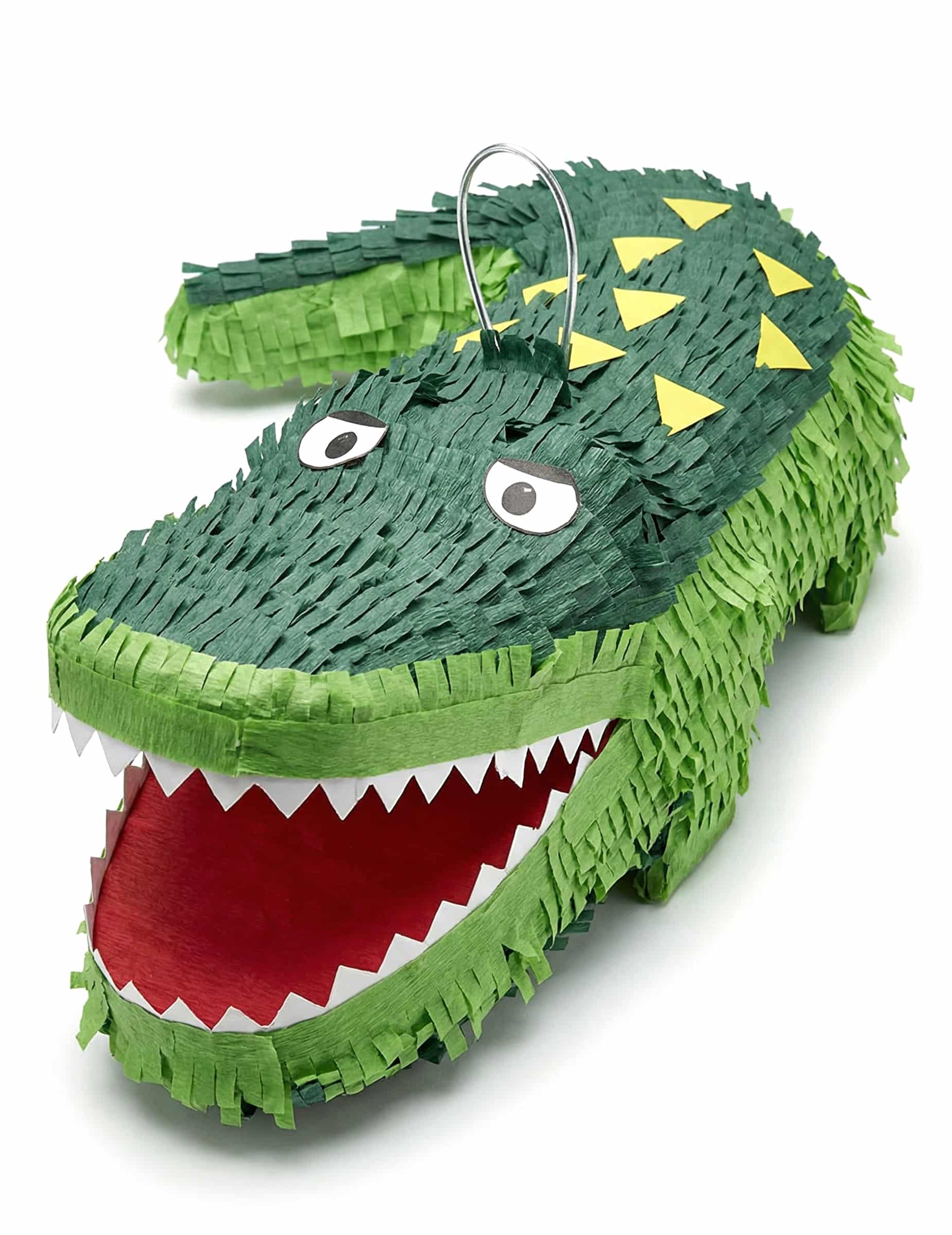 Krokodil-Piñata Kindergeburtstags-Partydeko grün-weiss