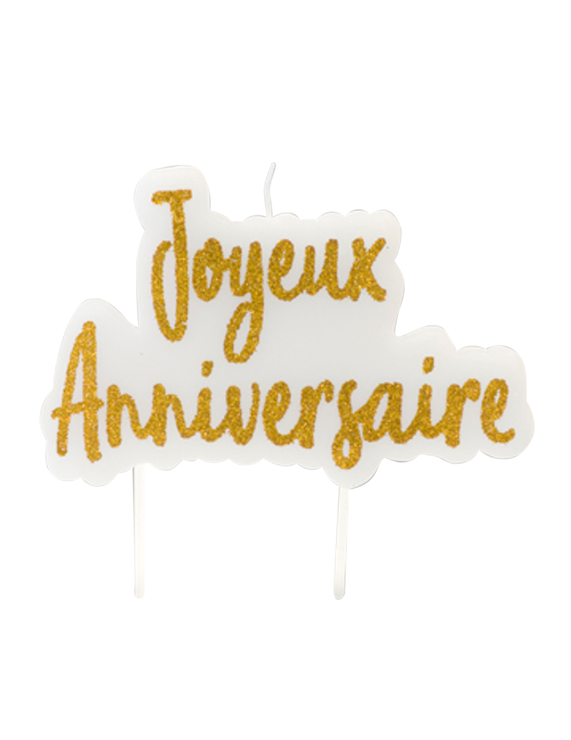 Kuchenkerze Happy Birthday Gold 8 x 5 cm