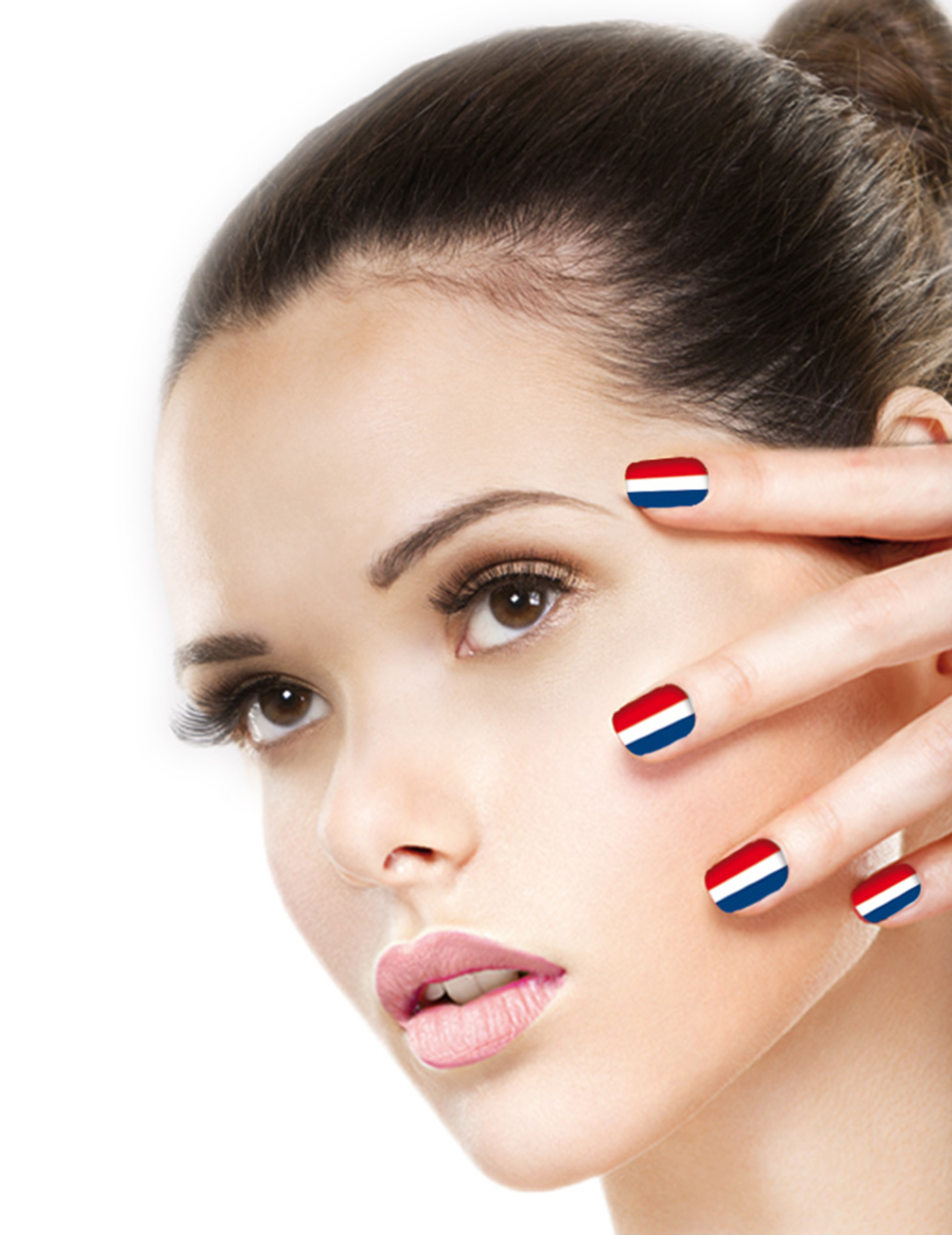 Künstliche Fingernägel "Frankreich-Fan" für Damen
