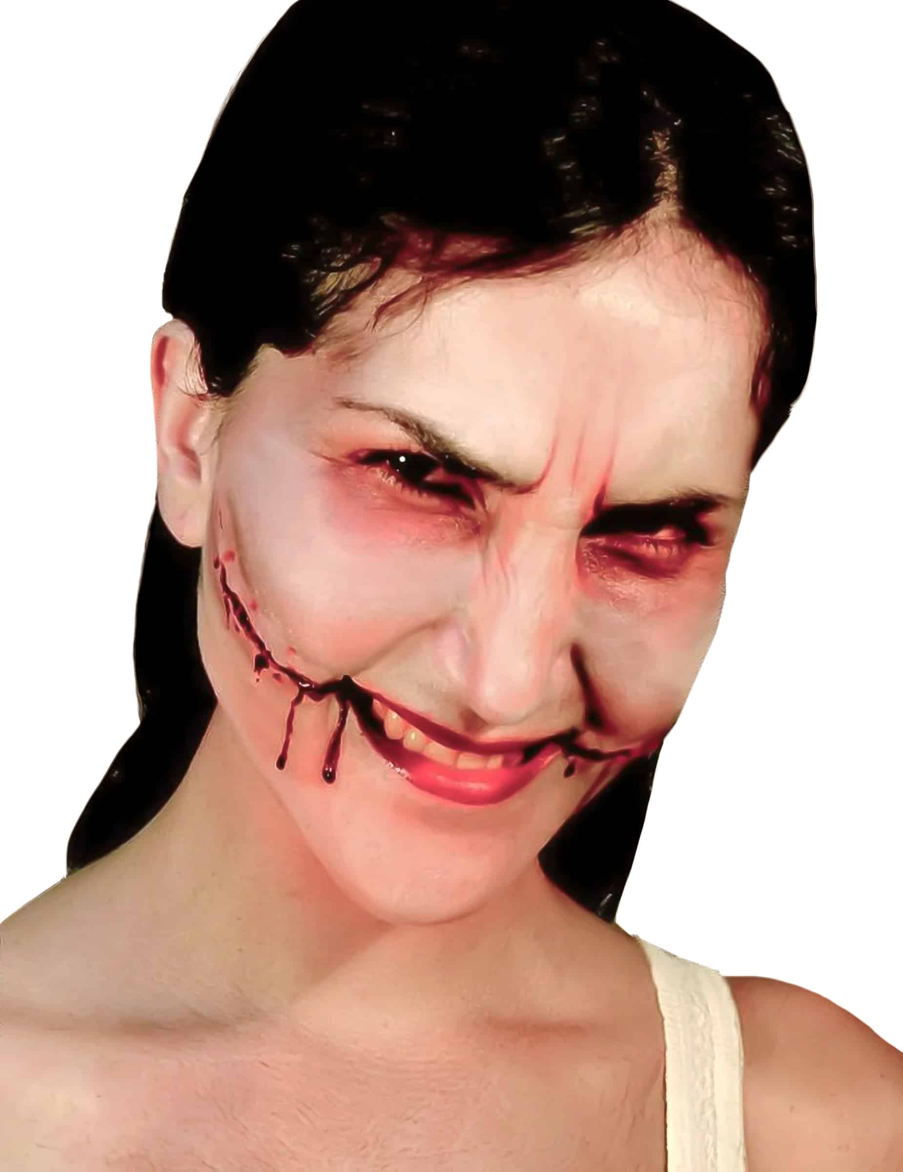 Künstliche Zombie-Wunde beige-rot
