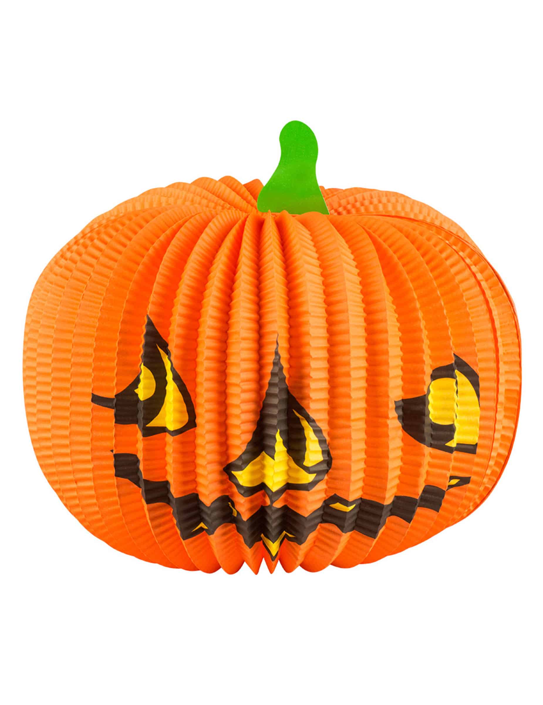 Kürbis-Lampion Halloween-Deko orange-grün 36cm
