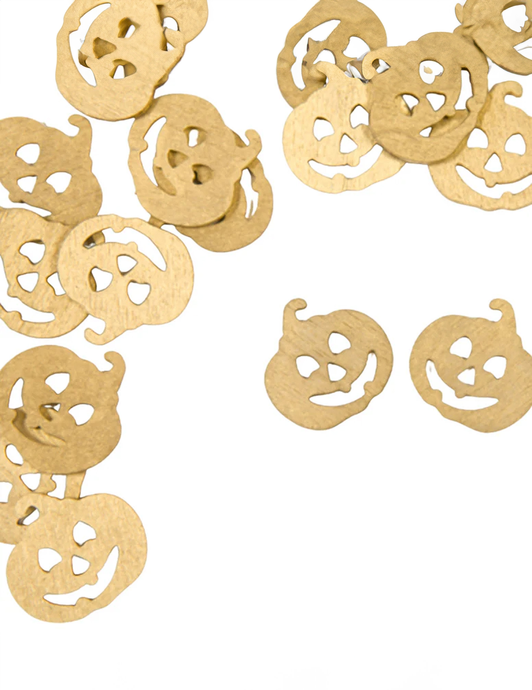 Kürbisse Tischkonfetti aus Holz gold 2 cm