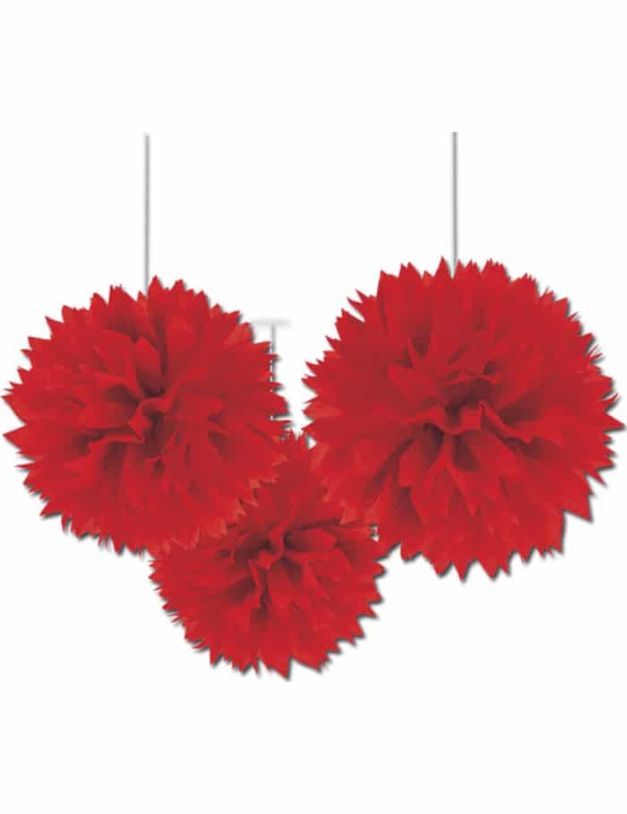 Kugeln Hänge-Deko 3 Stück rot 40cm