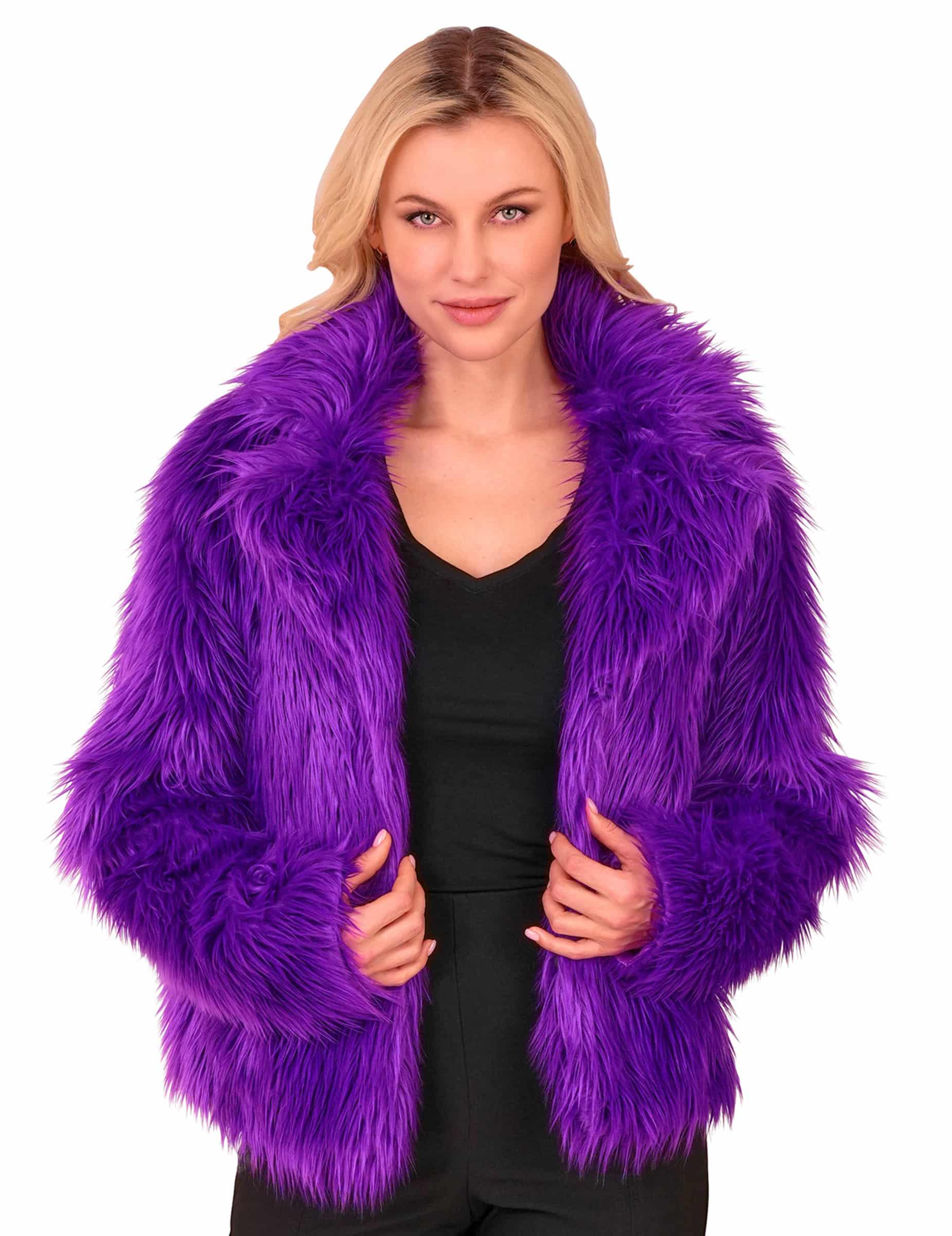Kunstfellmantel violett Erwachsene