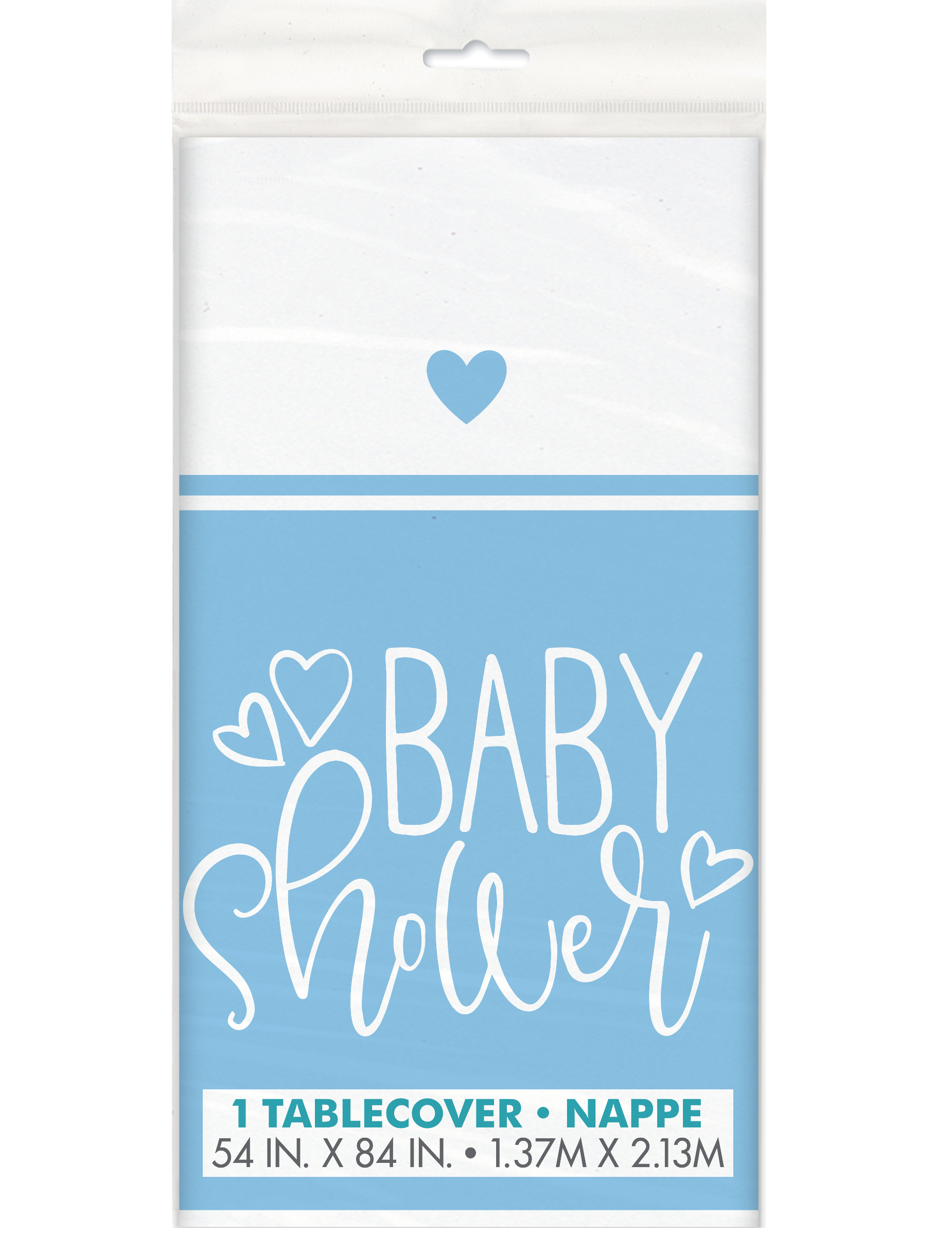 Kunststoff-Tischdecke Baby Shower blau und weiß 137 x 213 cm