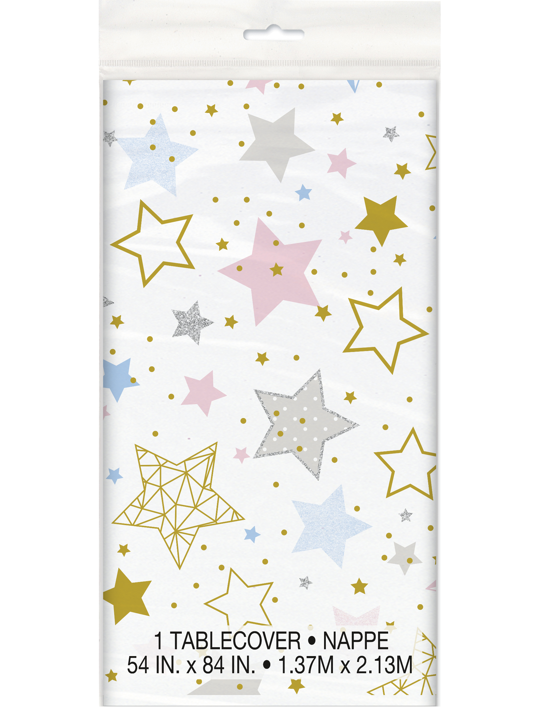 Kunststoff-Tischdecke Twinkle Twinkle Little Star 137 x 213 cm bunte Sterne