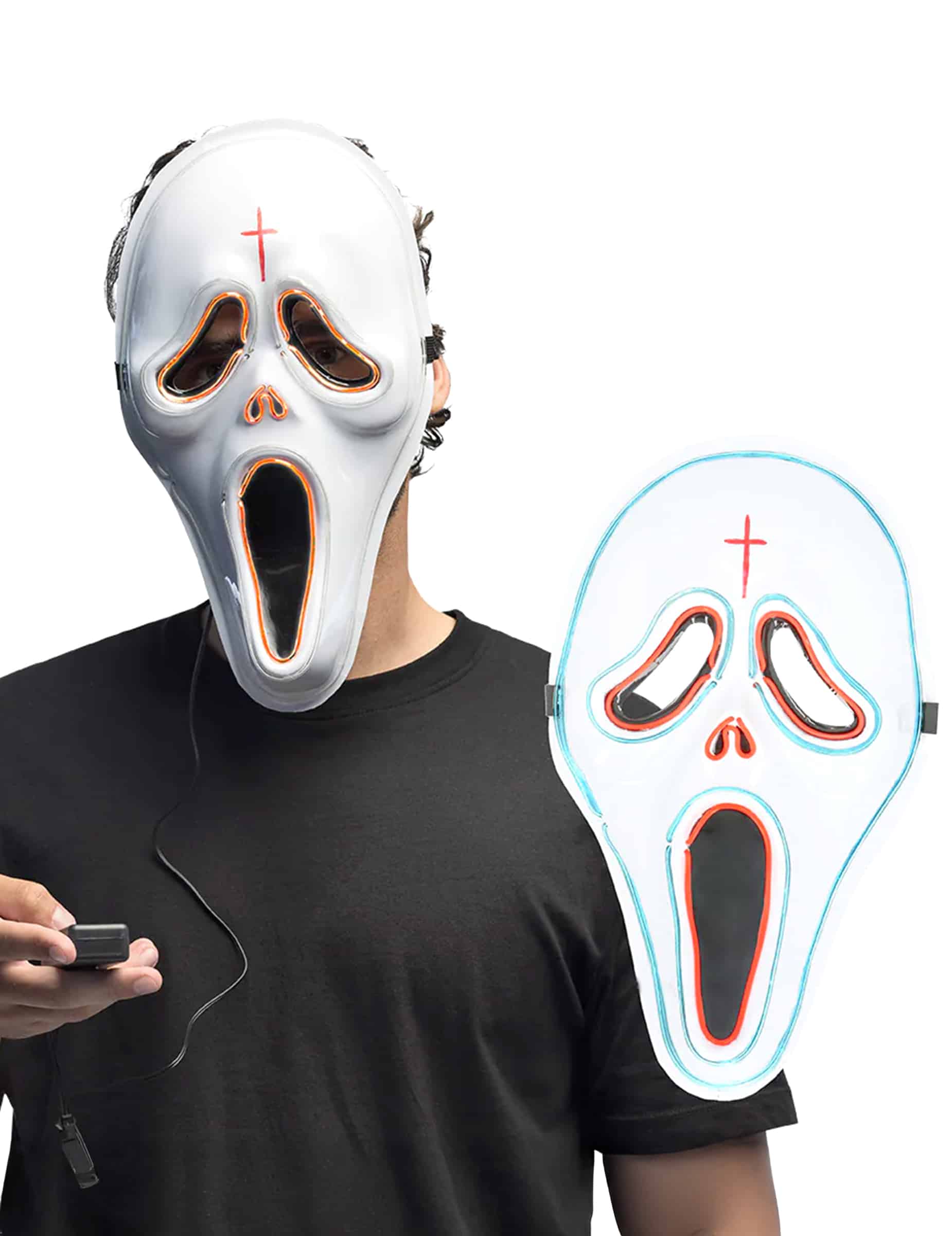 LED Killer-Geist Maske für Erwachsene
