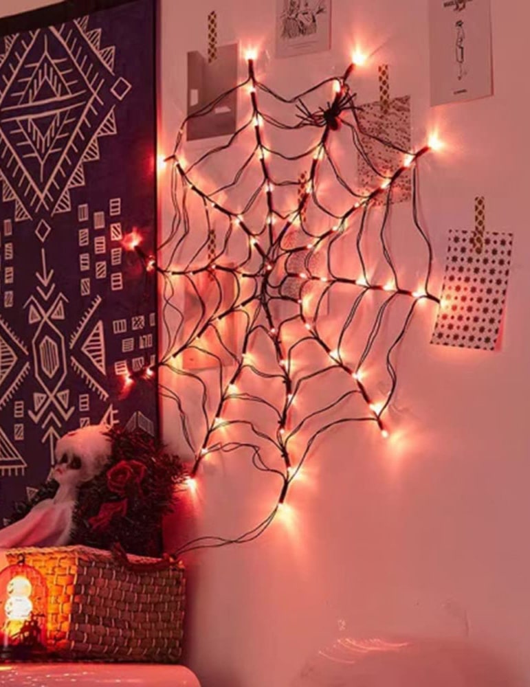 LED Spinnennetz Lichternetz Raumdeko 1m