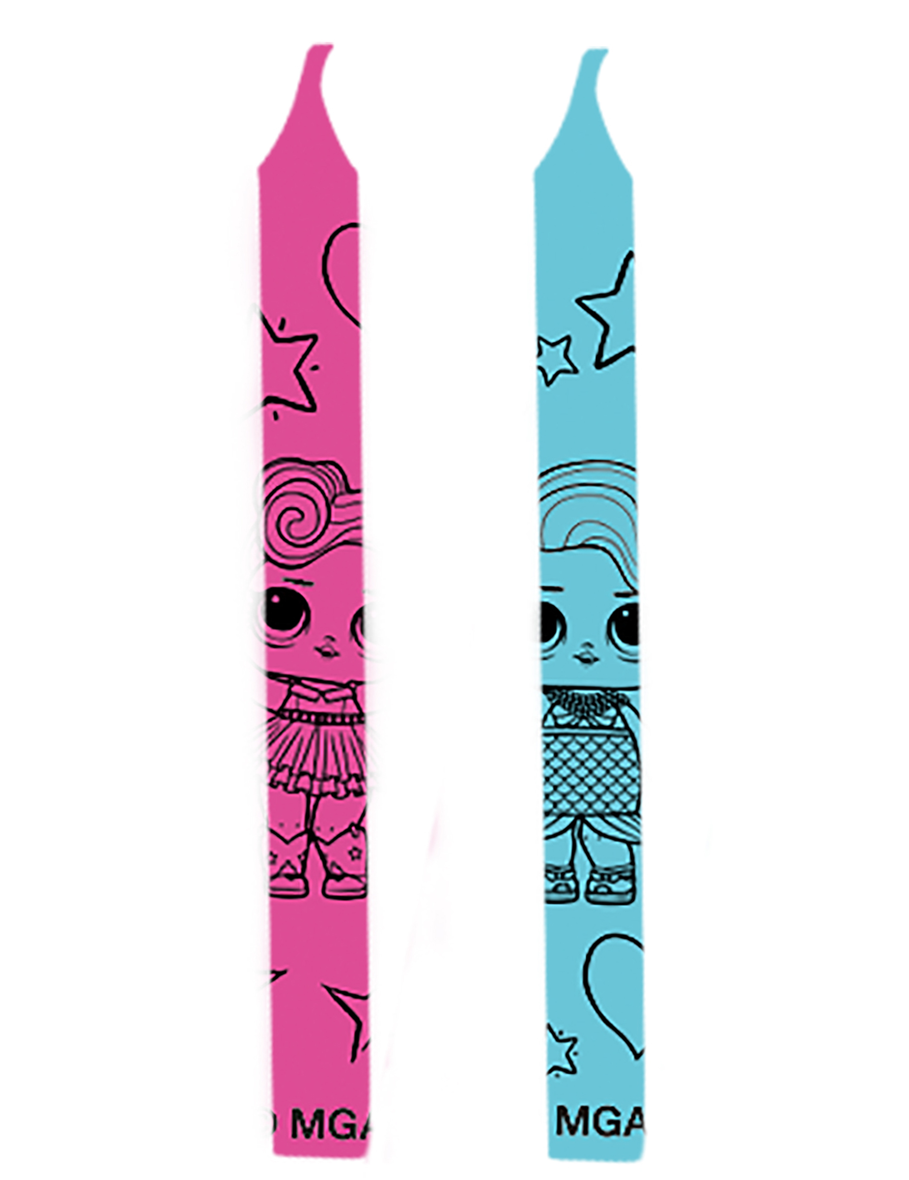 LOL Surprise-Kerzen Kindergeburtstag 12 Stück rosa-blau 6 cm