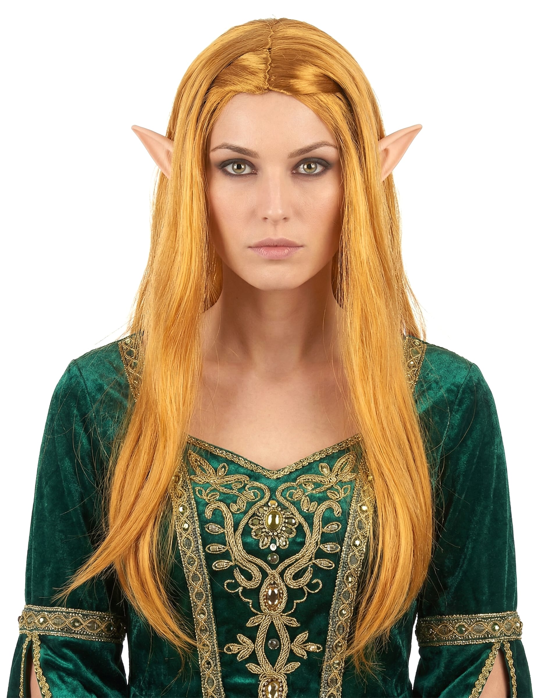 Langhaarige Hippie Damen-Perücke rotblond