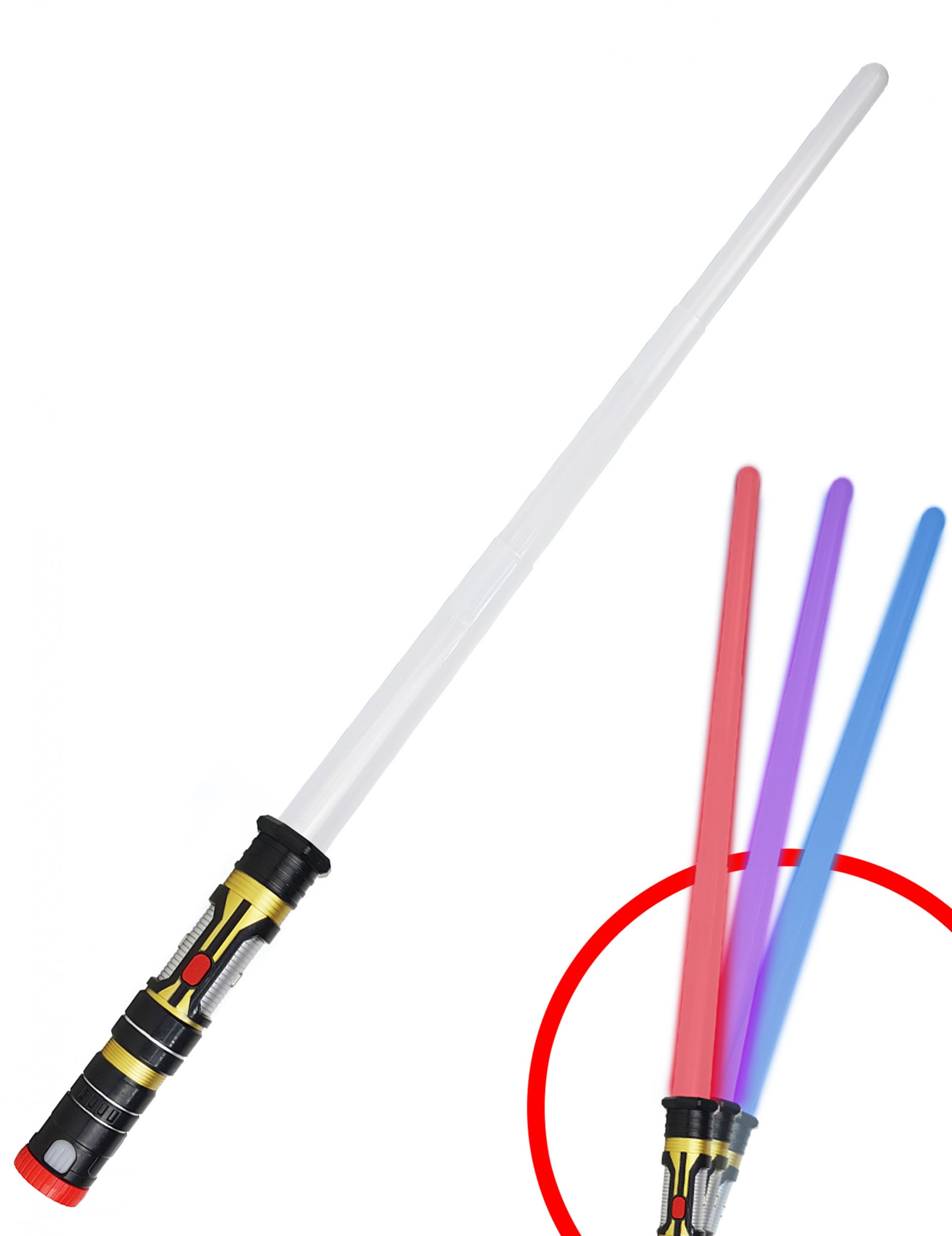 Laserschwert 3-in-1 einziehbar 80 cm