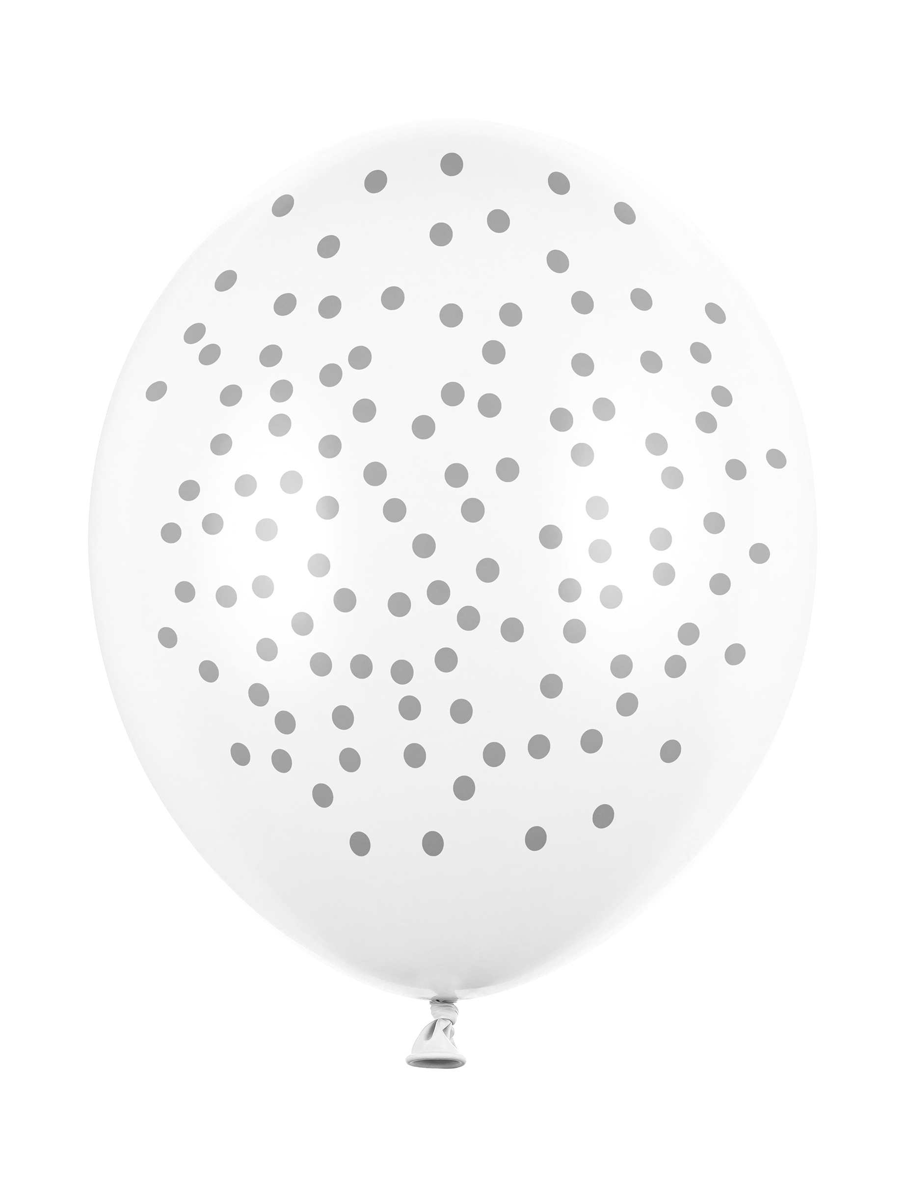 Latex-Luftballons 6 Stück weiss-silber 30 cm