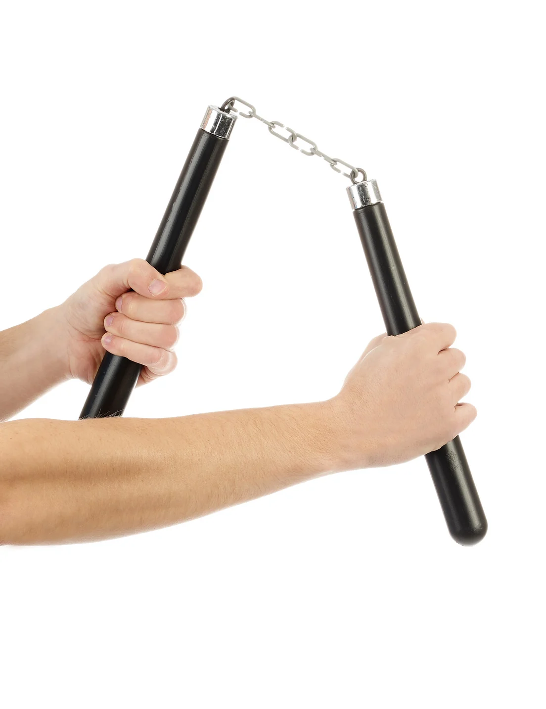 Legendäre Ninja-Waffenattrappe Kostüm-Zubehör schwarz-silber 62cm