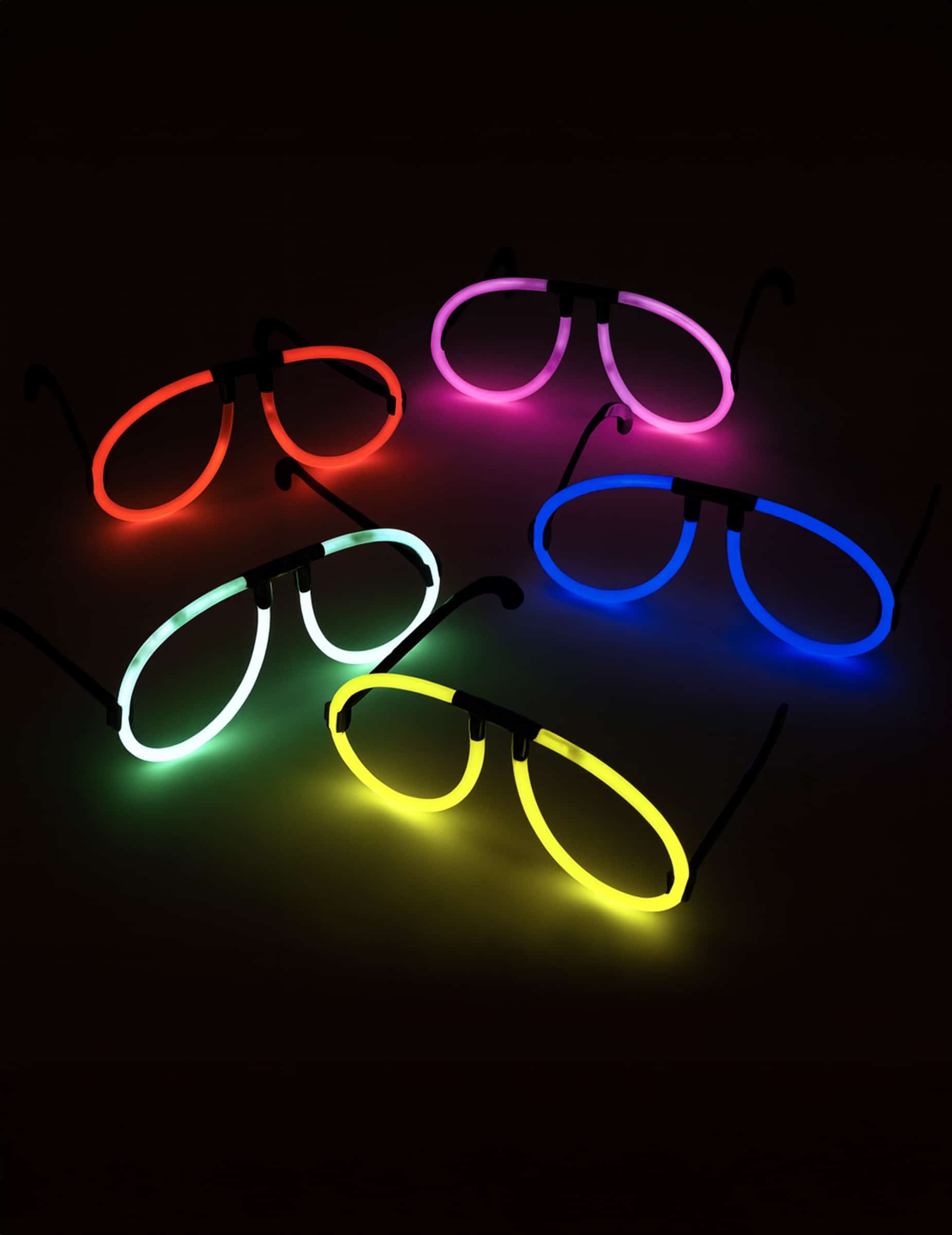 Leuchtend Fluo Brille phosphoreszierend für Erwachsene