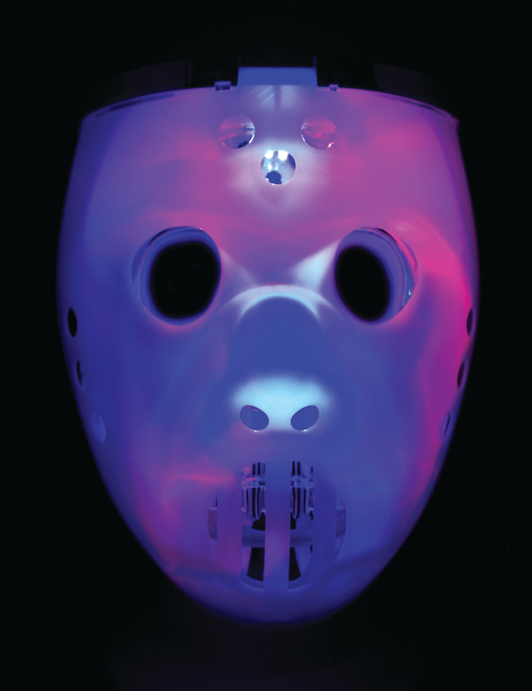 Leuchtende 2 in 1 Hockey-Maske für Halloween