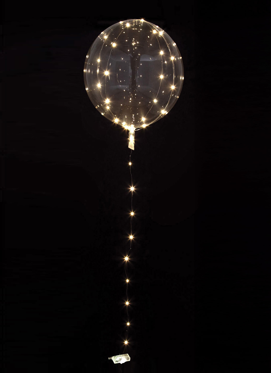 Leuchtender LED-Luftballon weiß-transparent 25-30 cm