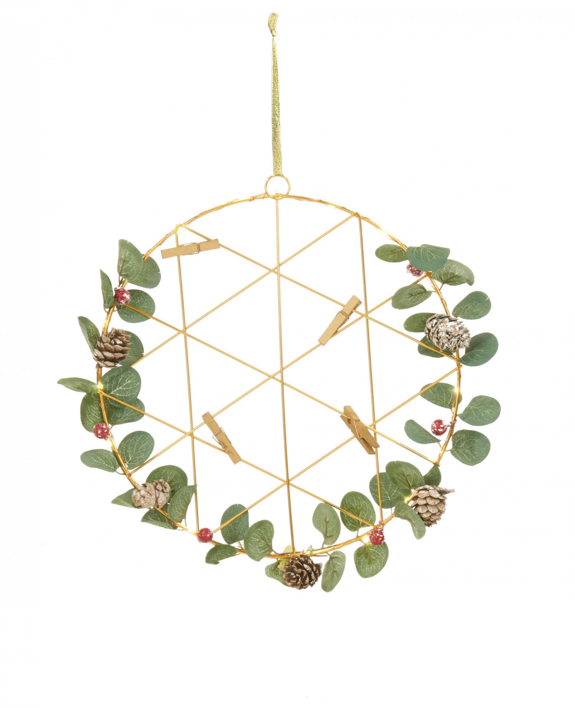 Leuchtender Weihnachtskranz Kreis bunt 28 cm