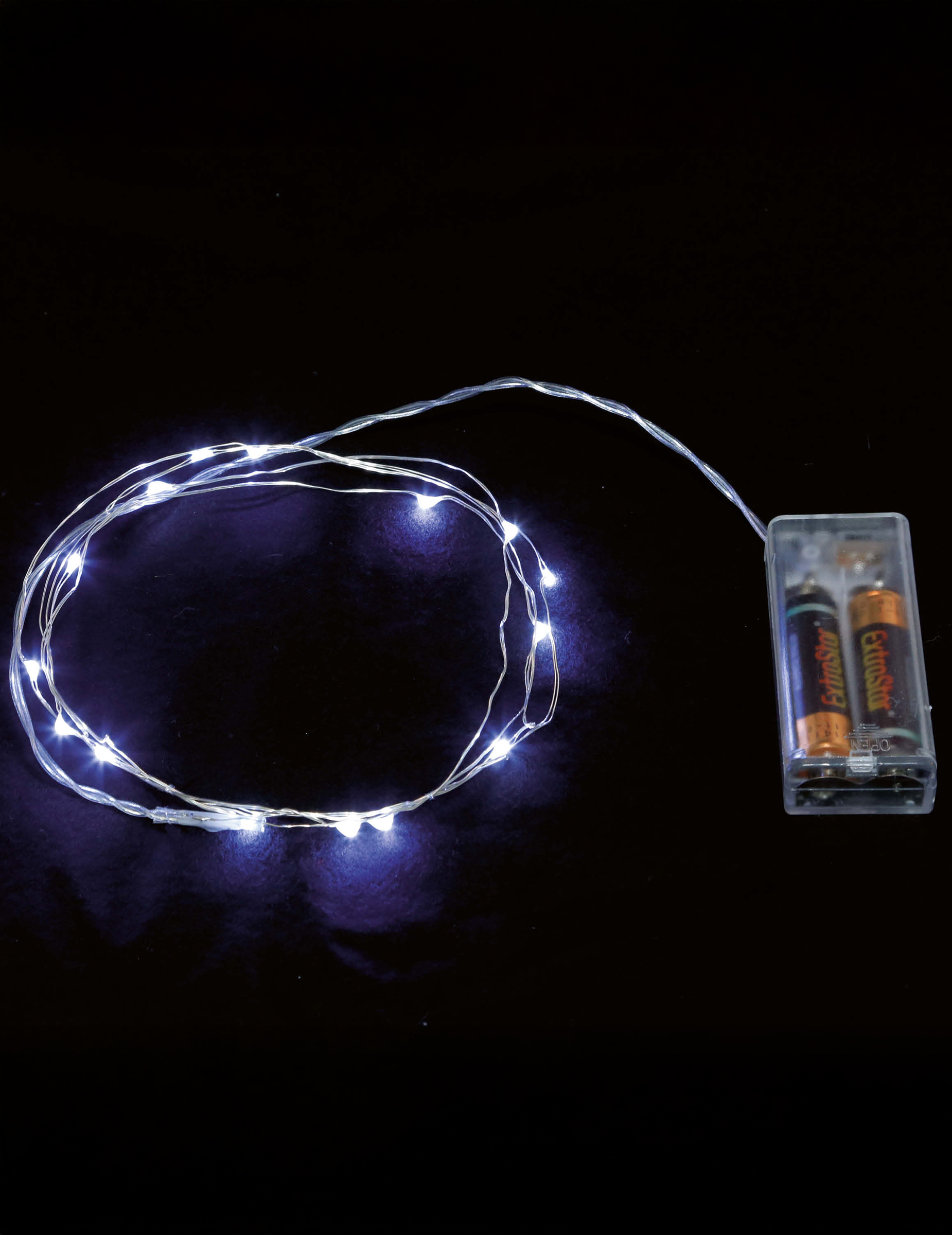 Lichterkette mit weissen Leuchten Weihnachtsdeko weiss 2 m