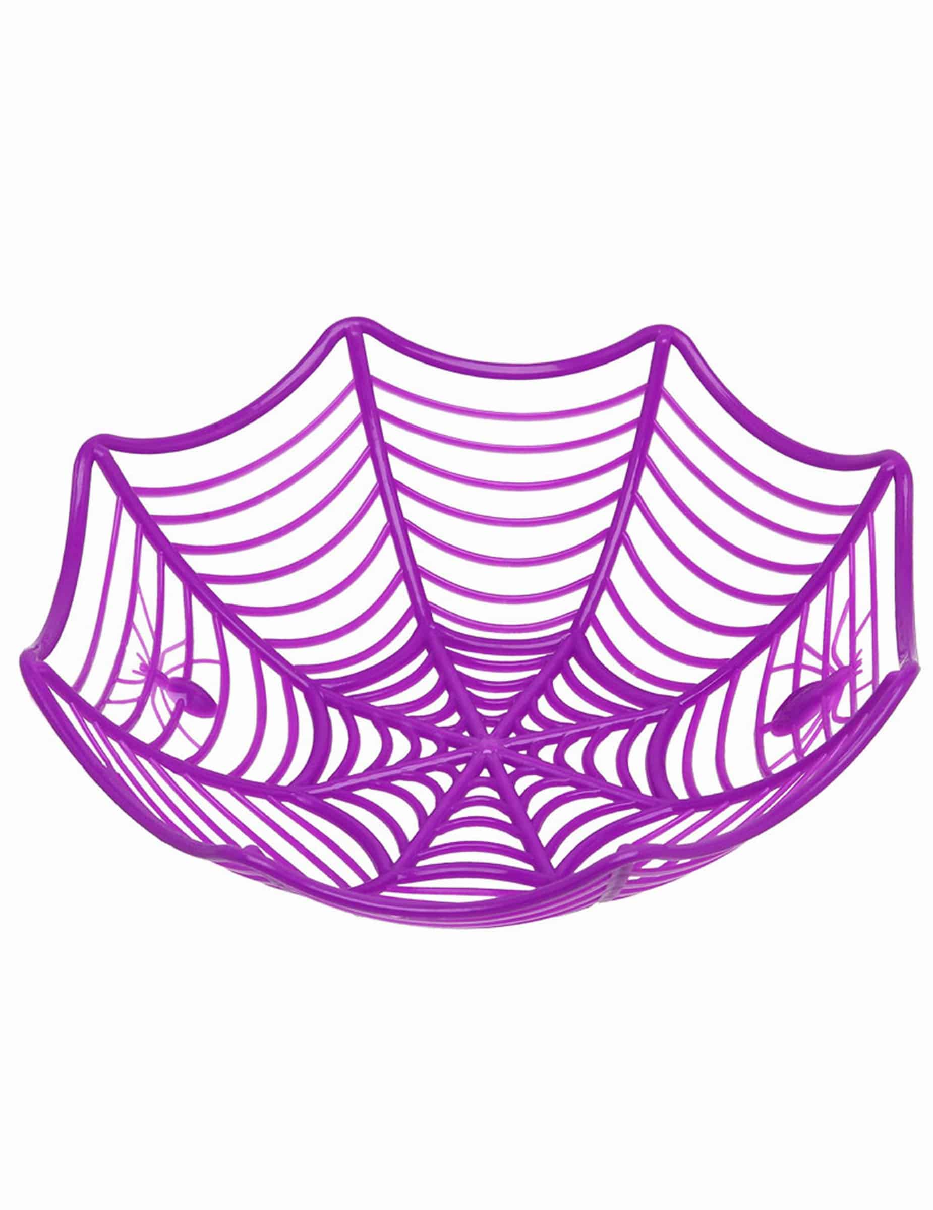 Lila Spinnennetz Salatschüssel 27cm Deko