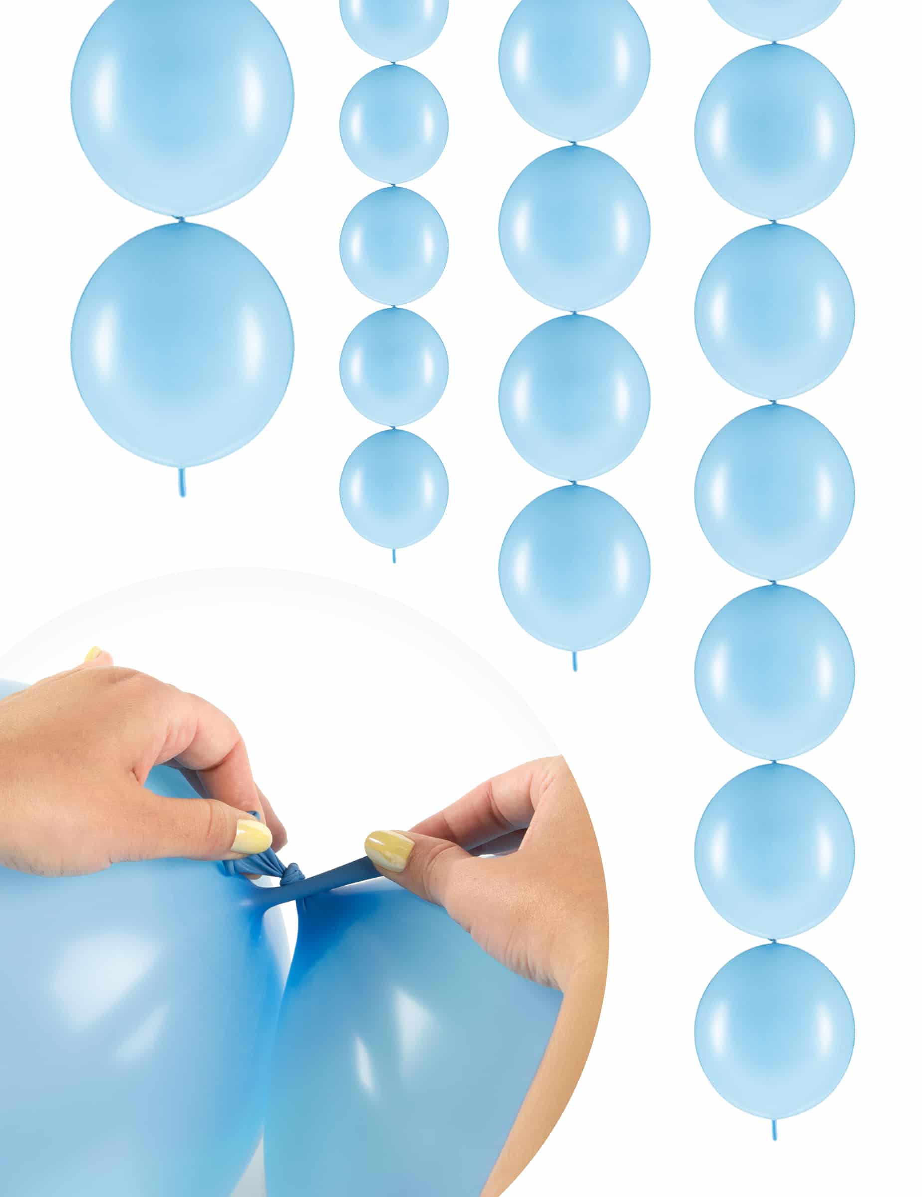 Link-Ballons Pastellblau 20 Stück 28 cm