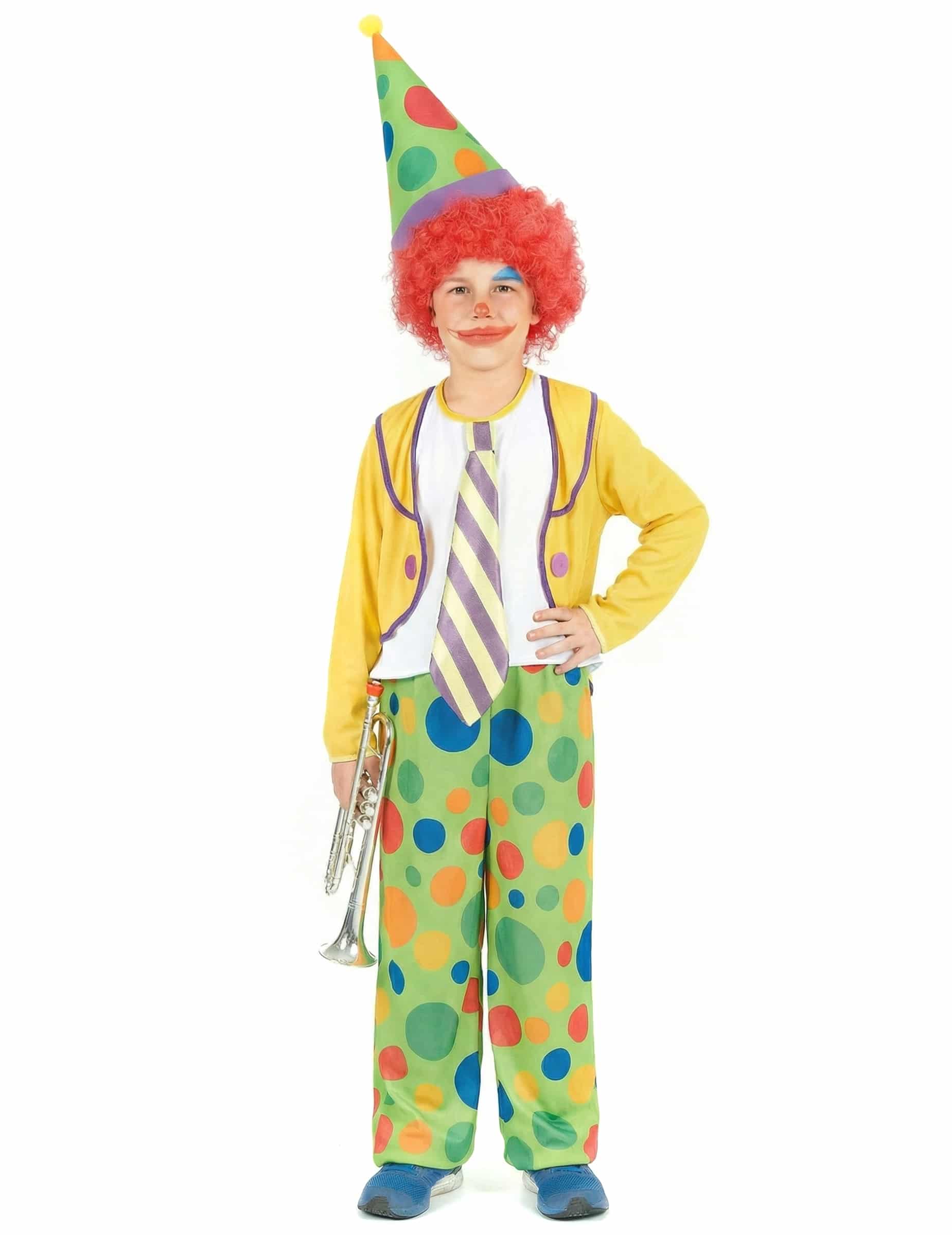 Lustiges Clown Kinderkostüm bunt