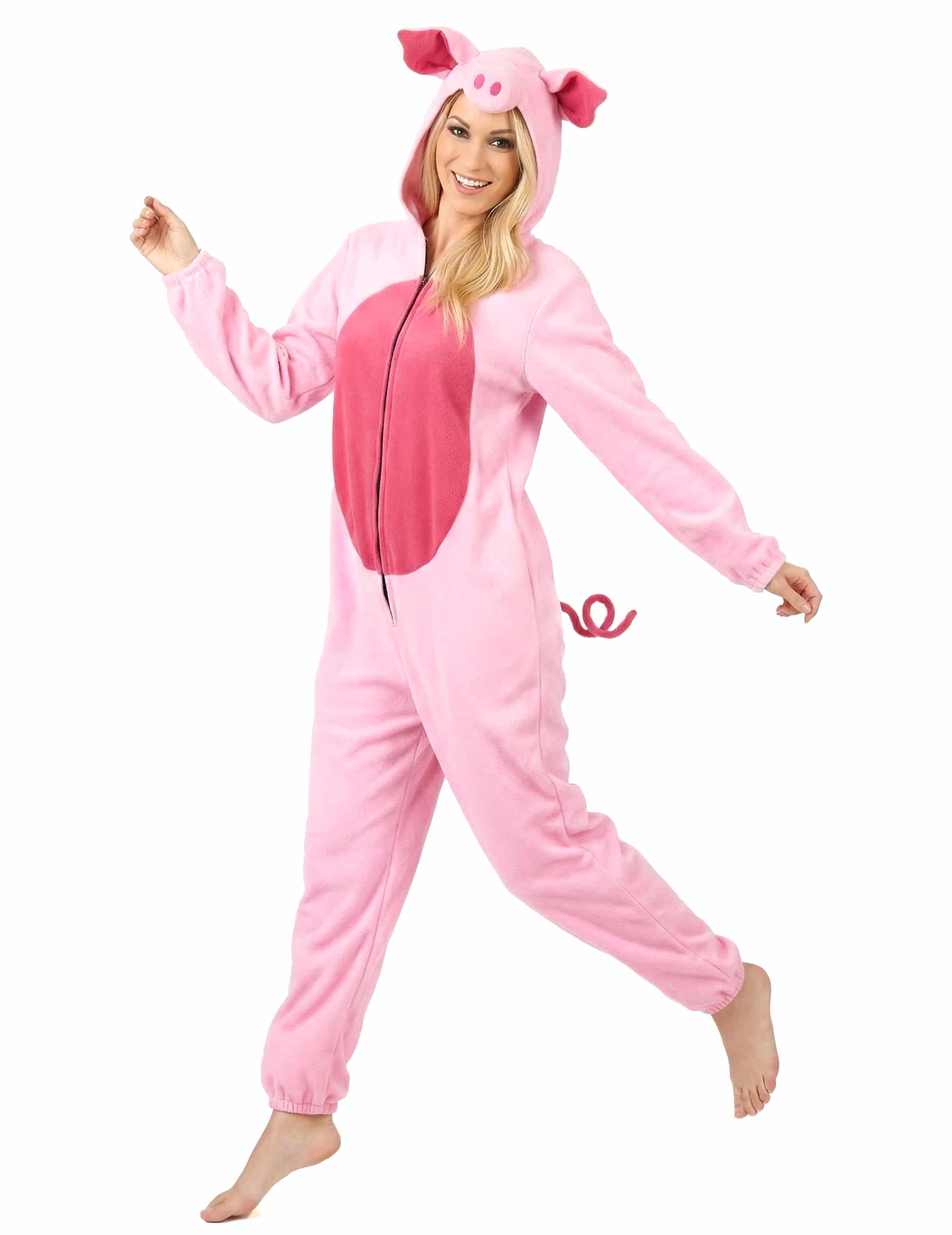 Lustiges Schwein Kostüm für Damen rosa-pink
