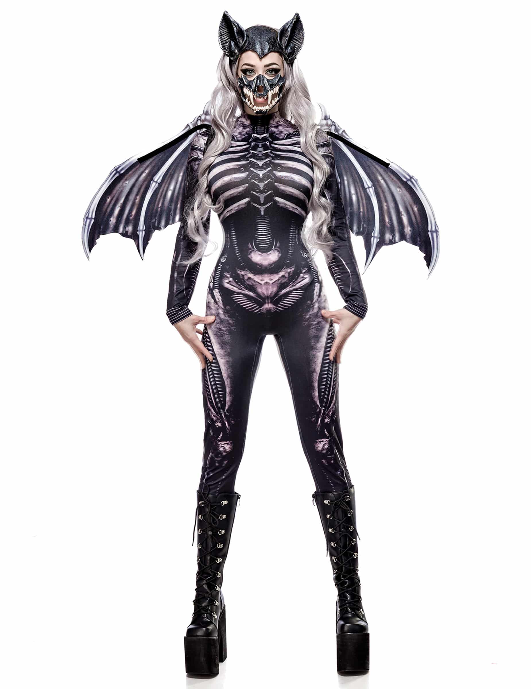 Luxuriöses Fledermaus-Skelett-Kostüm für Damen