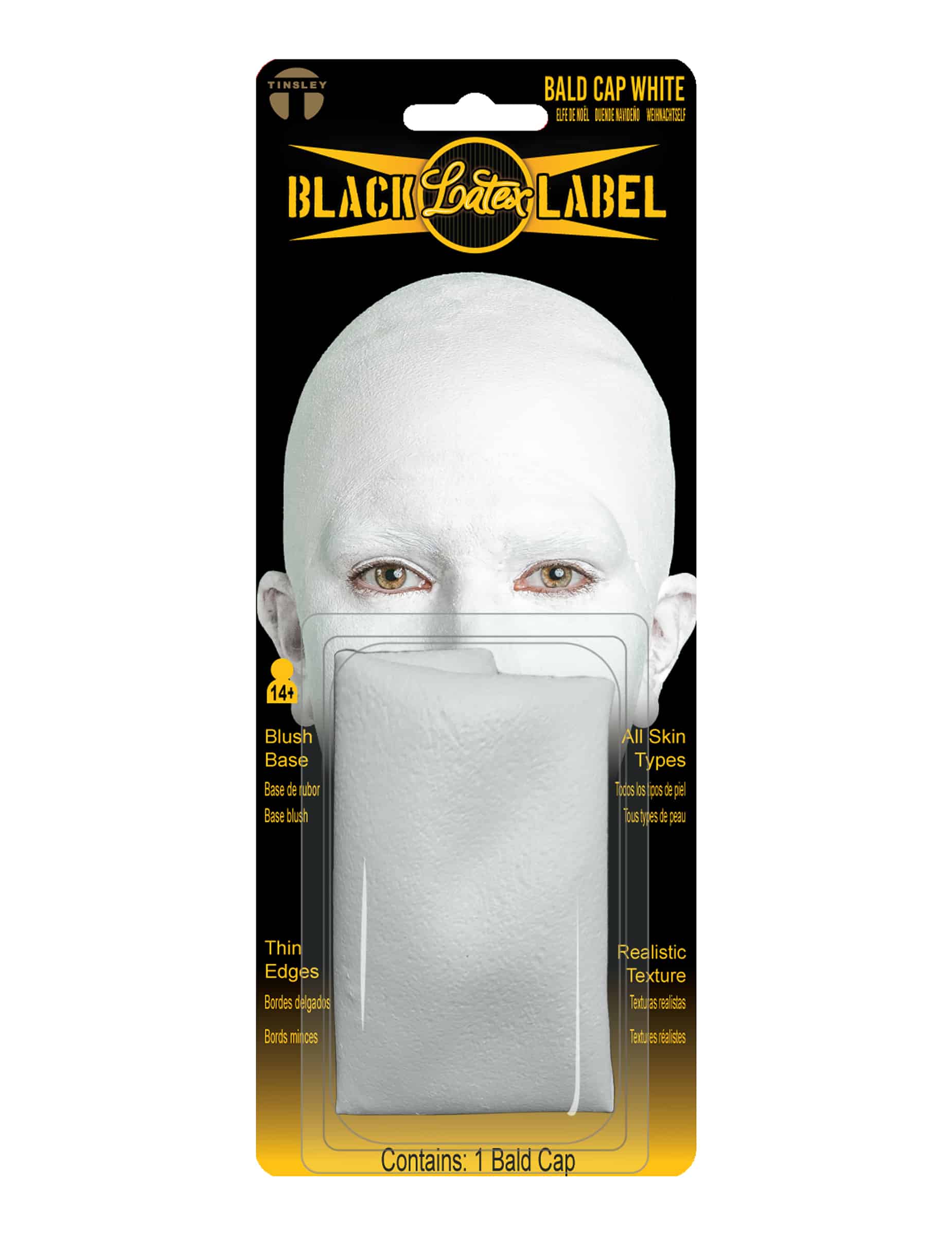 Luxus Glatzenkappe aus Latex in Weiß