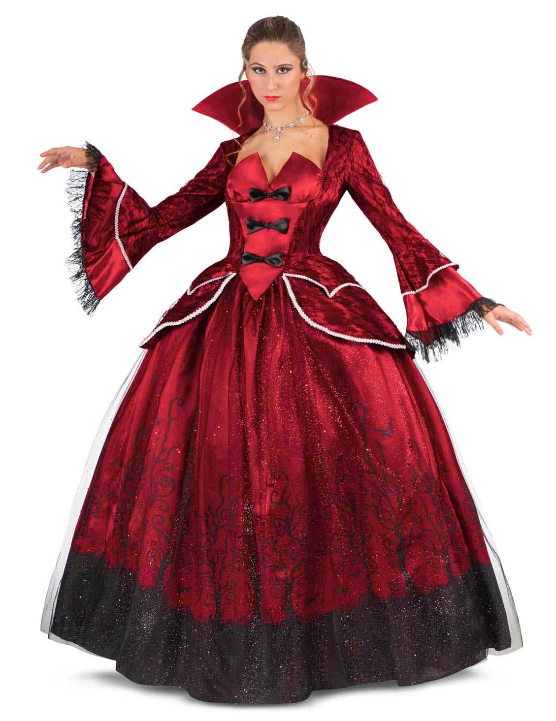 Luxus Vampirkönigin Kostüm für Damen rot