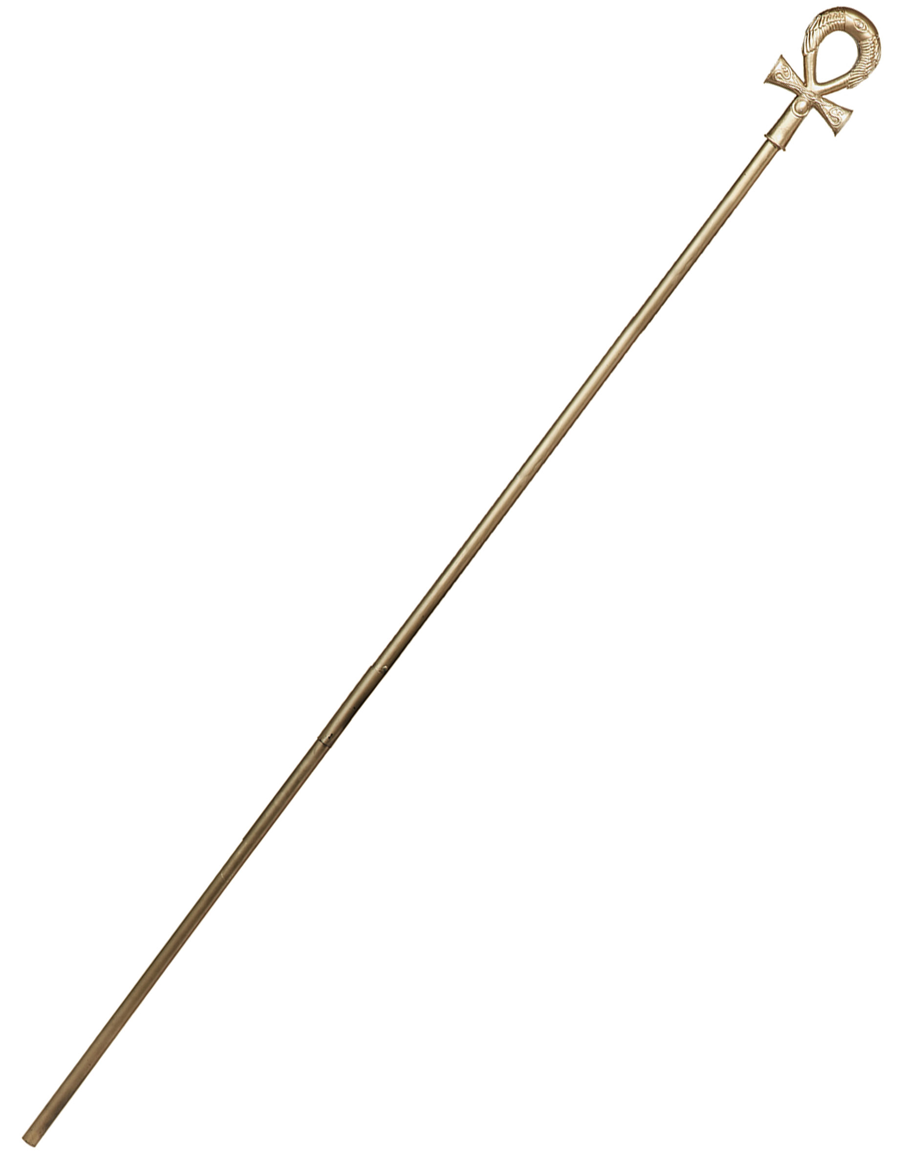 Mächtiges Pharaonen-Zepter Kostüm-Accessoire für Karneval goldfarben 168 cm