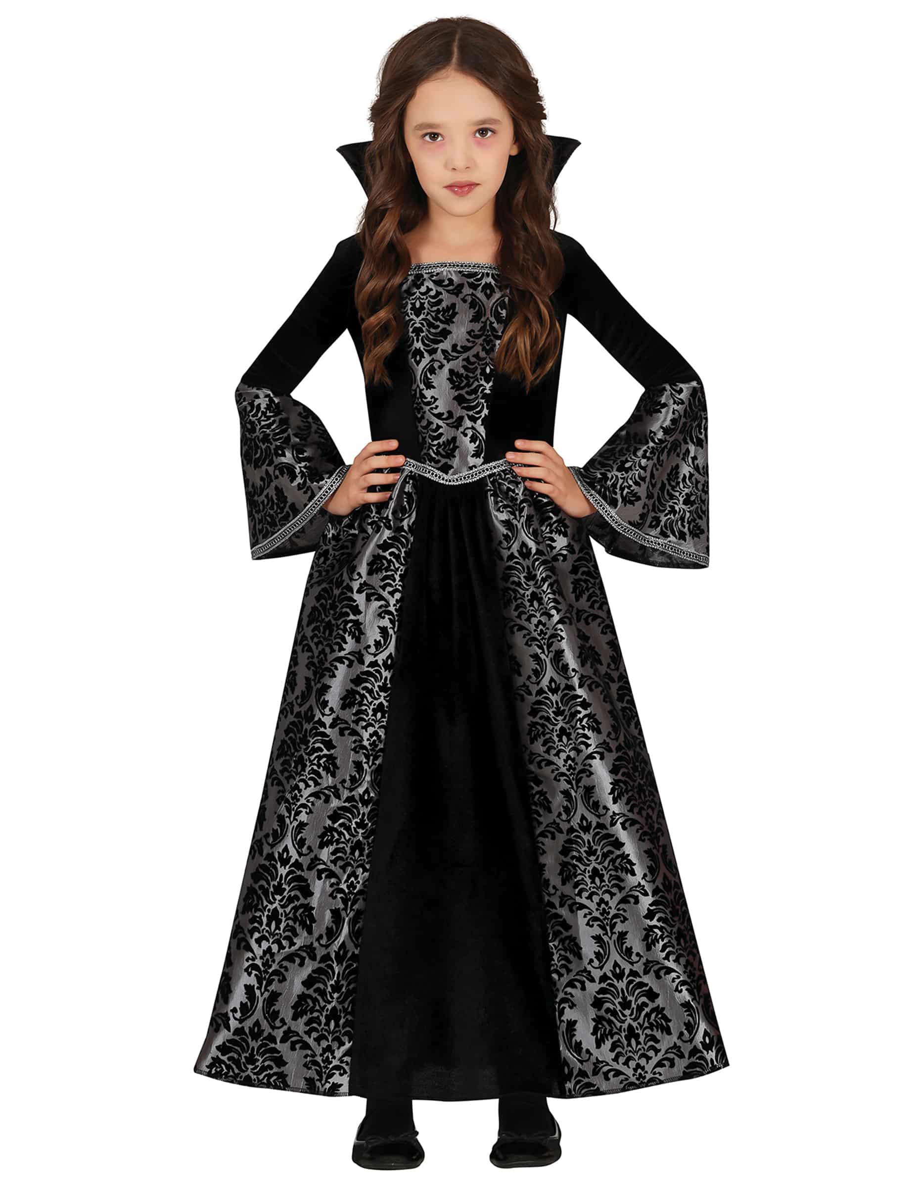 Mädchen Vampirkostüm in silber