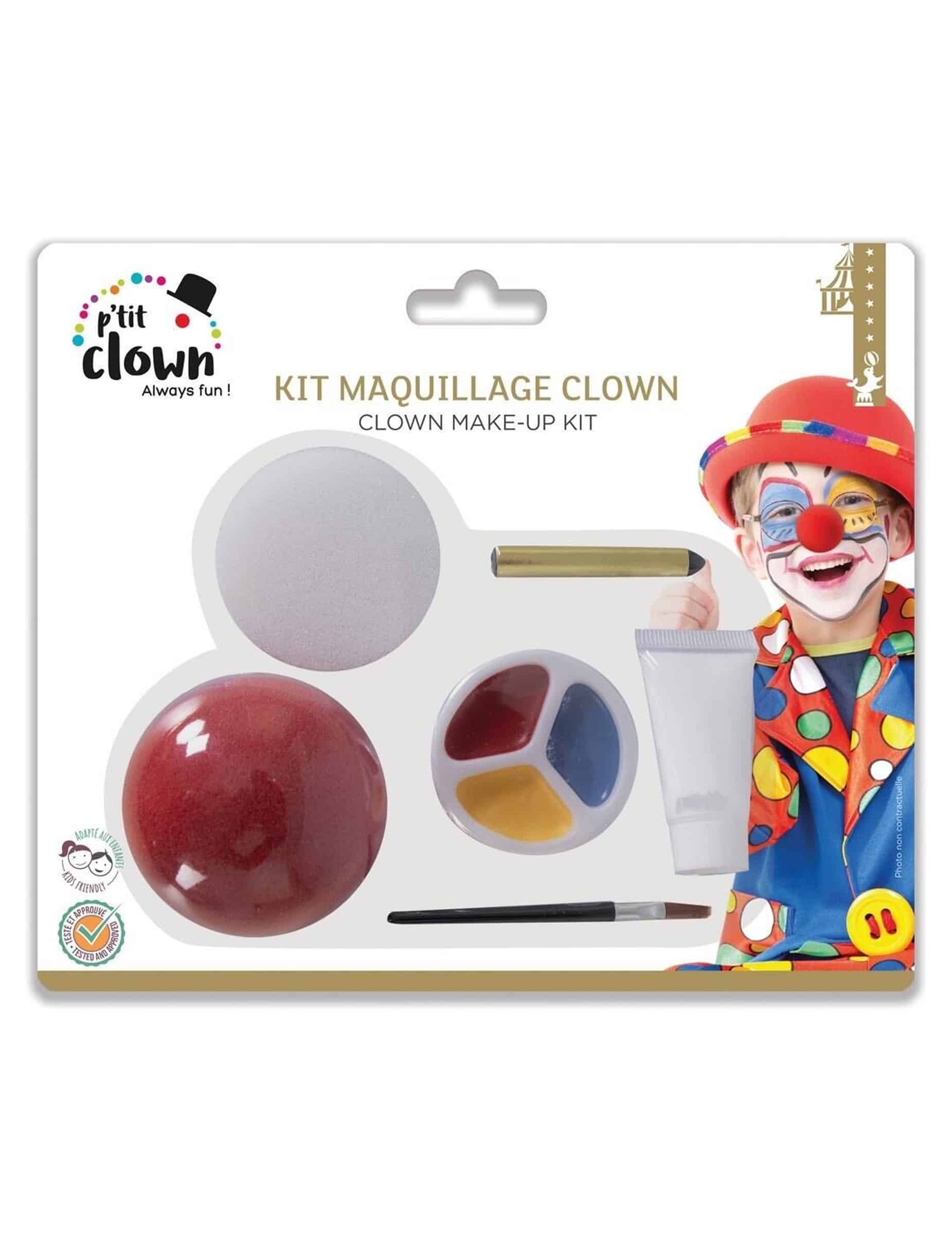 Make-up-Set mit Falscher Clownsnase für Kinder