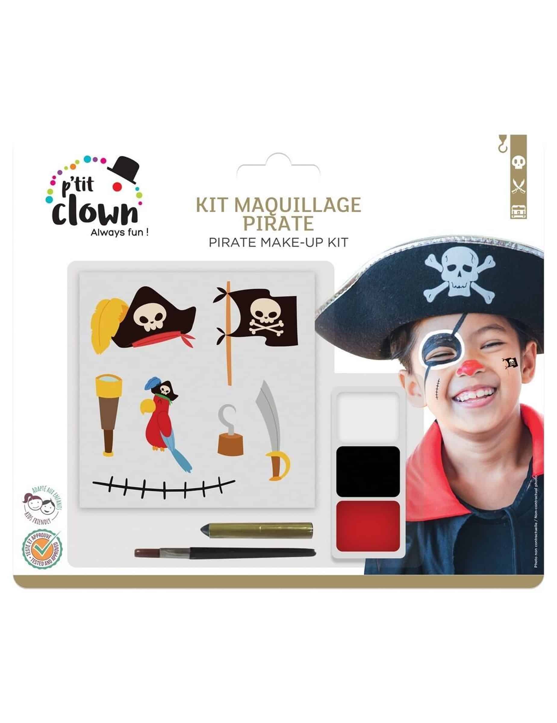 Make-up-Set mit Piraten-Tattoos für Kinder