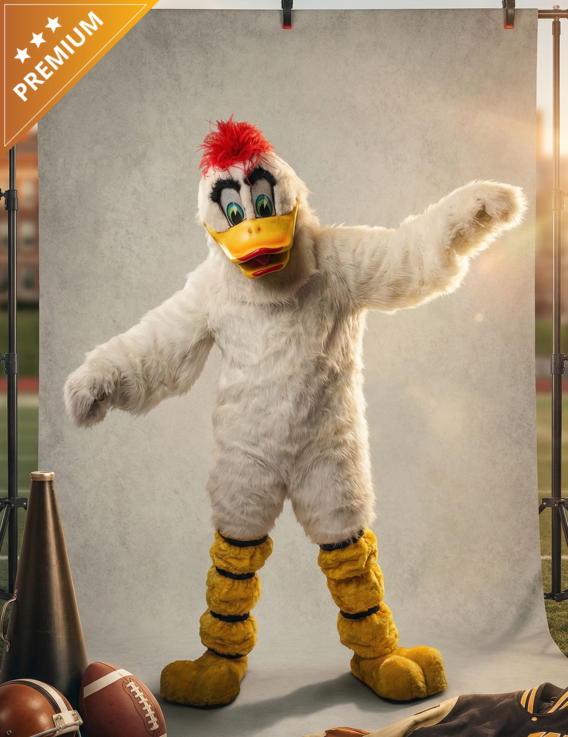 Mascotte Kostüm Ente weiß Erwachsene