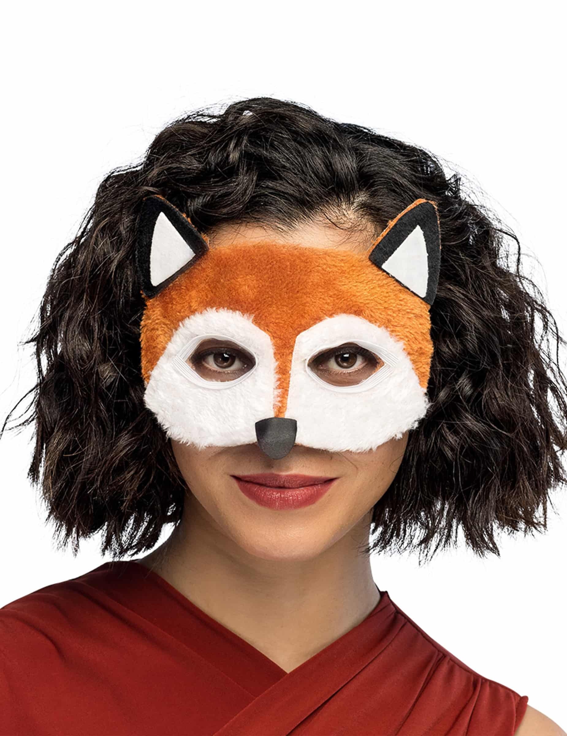 Maske Fuchs Kostümaccessoire Tiere braun-weiß-schwarz 18 x 11 cm
