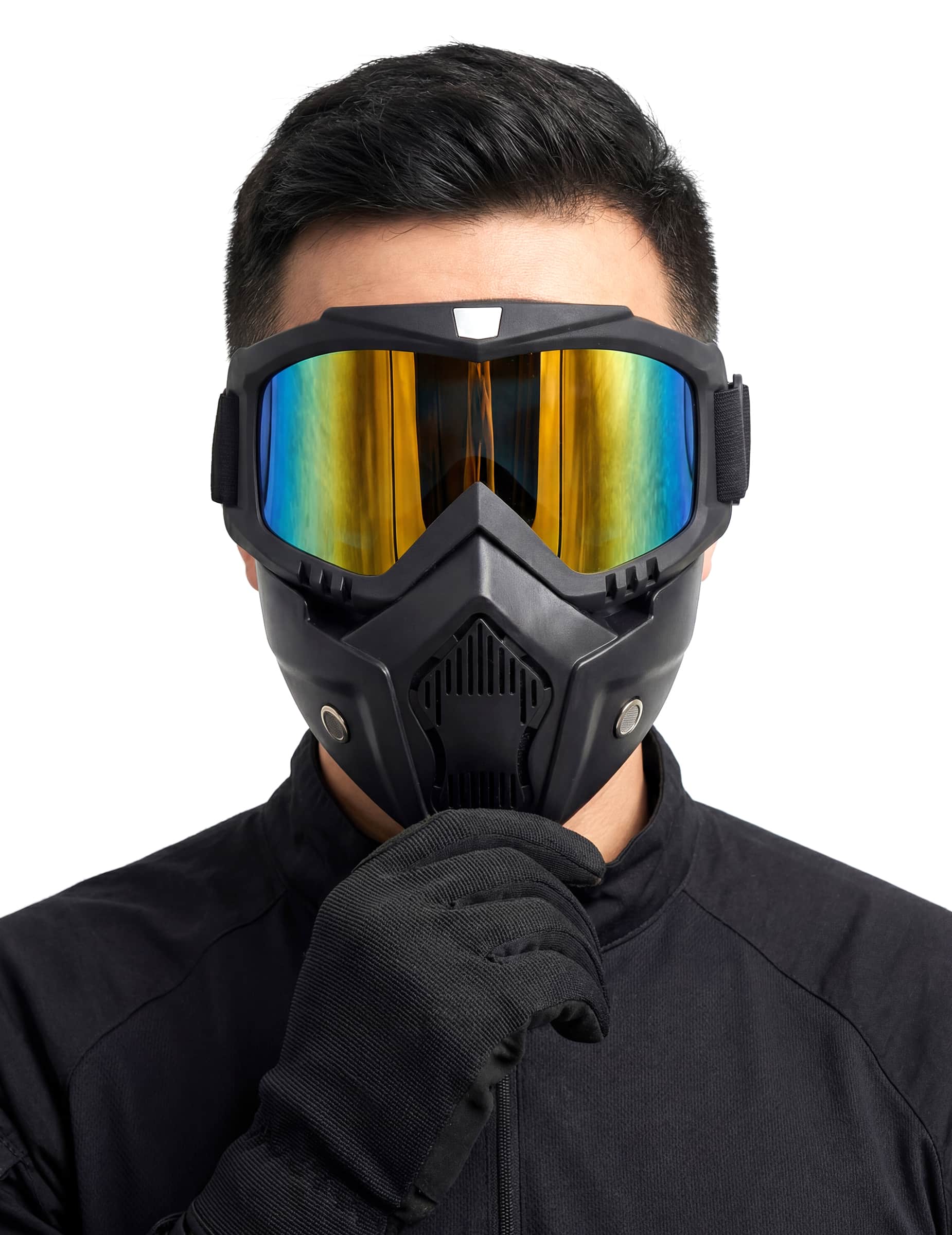 Maske Soldat Camouflage Schutzmaske Erwachsene schwarz