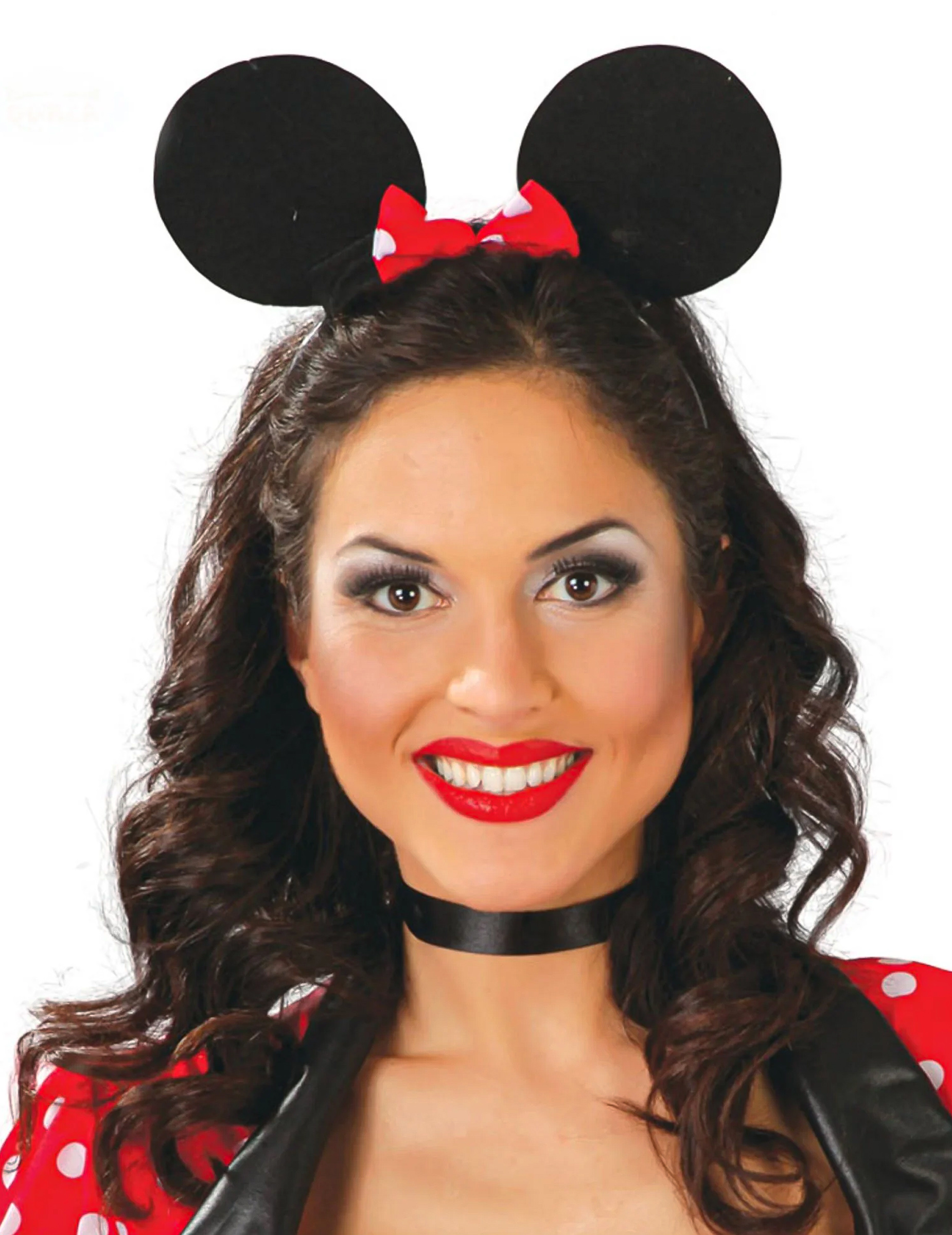 Mausohren-Haarreif Karneval-Accessoire schwarz-rot