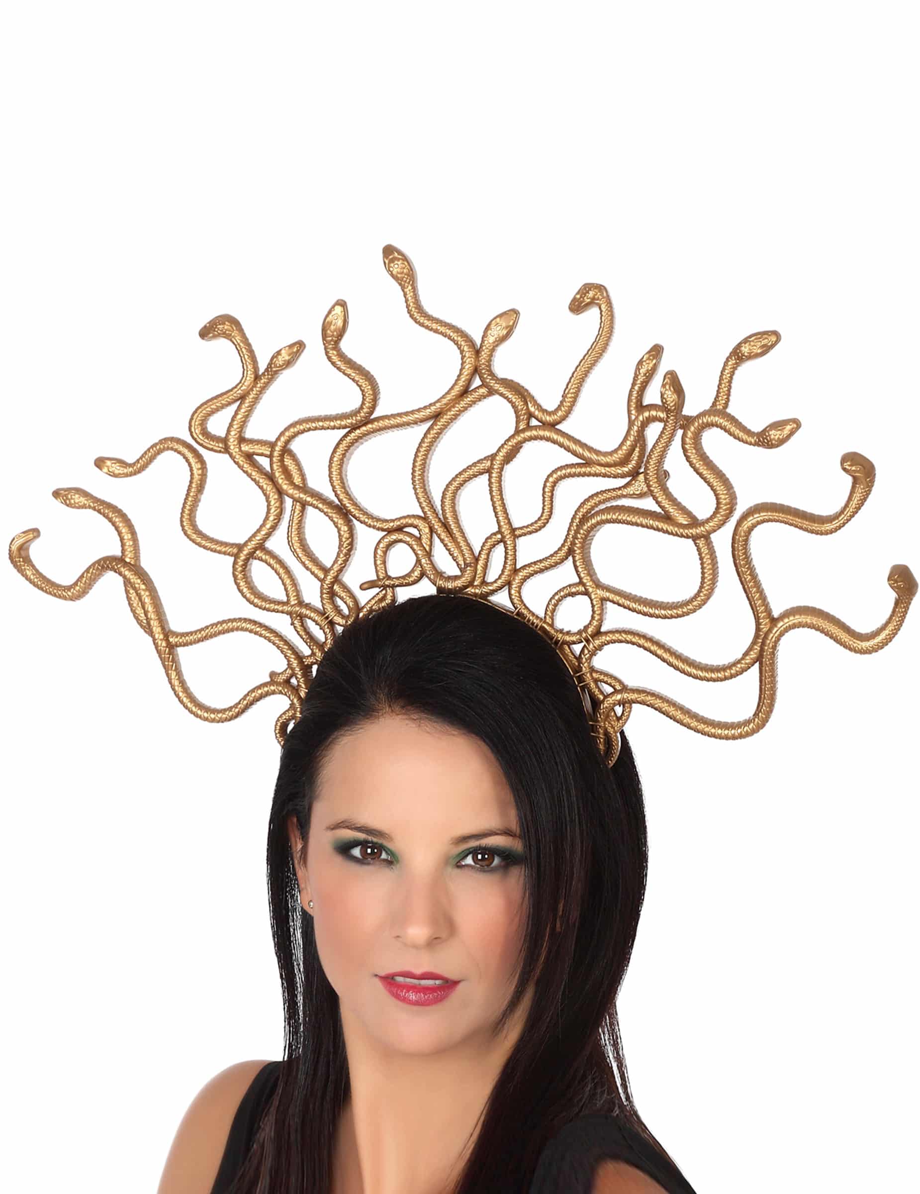 Medusa Kopfschmuck für Erwachsene Schlangen Gold