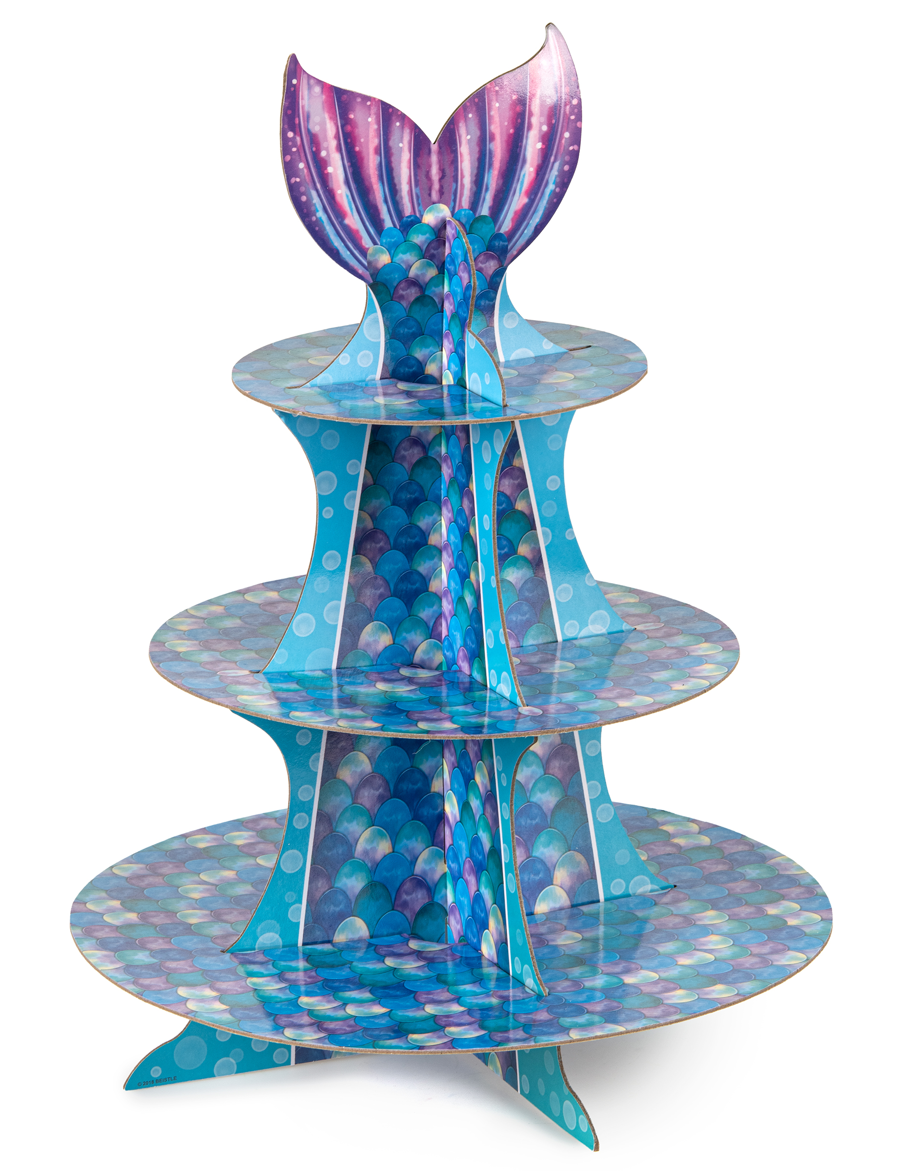 Meerjungfrauen Cupcake-Ständer blau-violett 40 cm