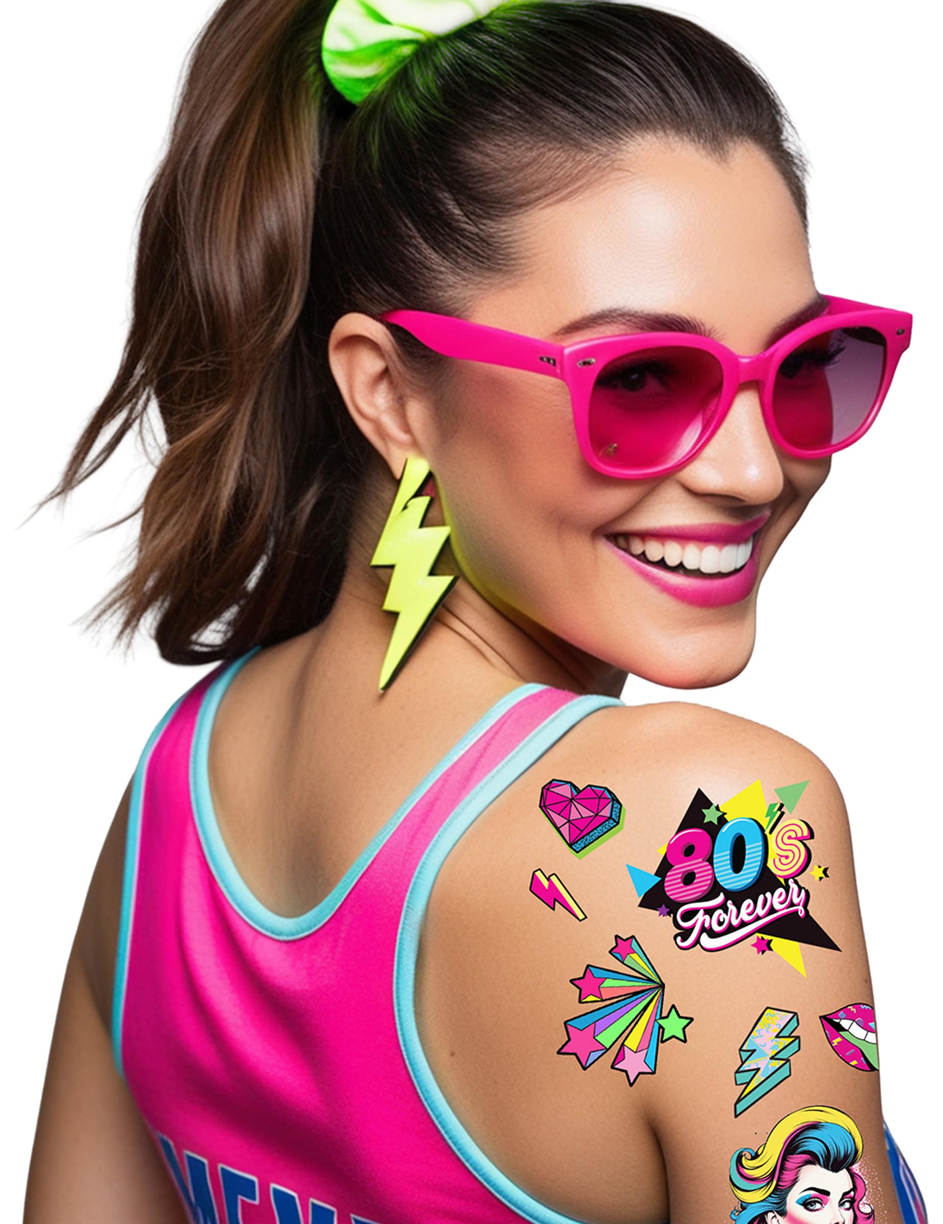 Mehrfarbige 80er Jahre Tattoos