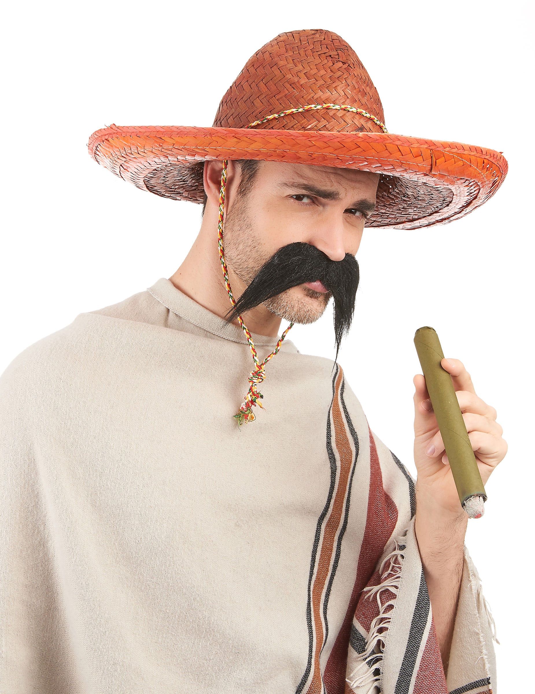 Mexikanischer Sombrero mit Hutschnur orange